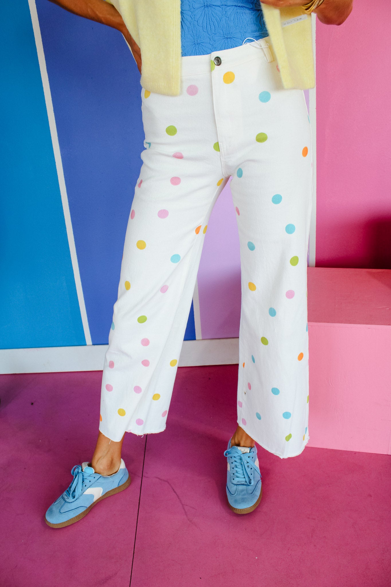On The Dot Polka Dot Pants - Soft White/Ivory