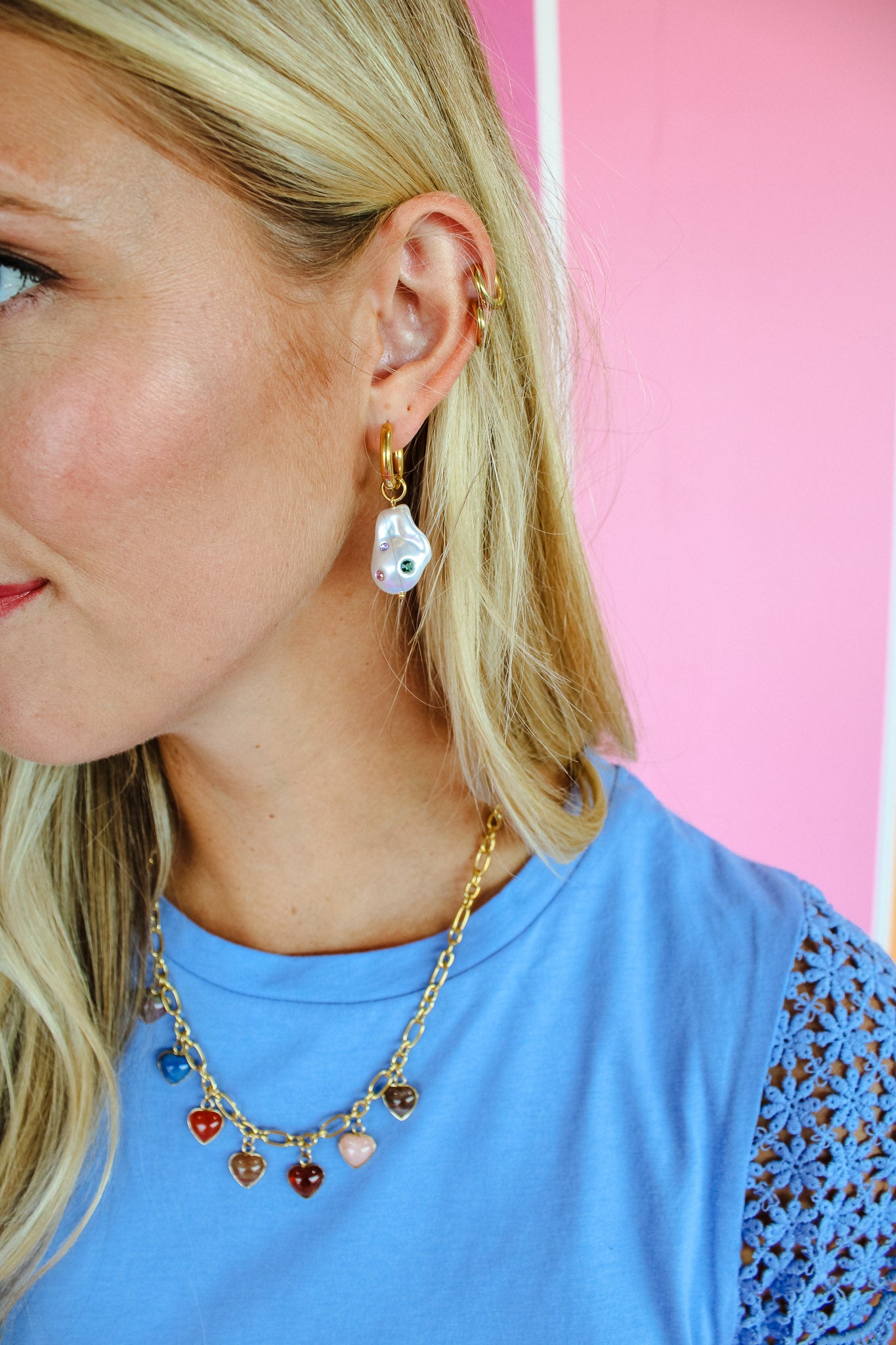 Gold Coast Huggie Charm Earrings