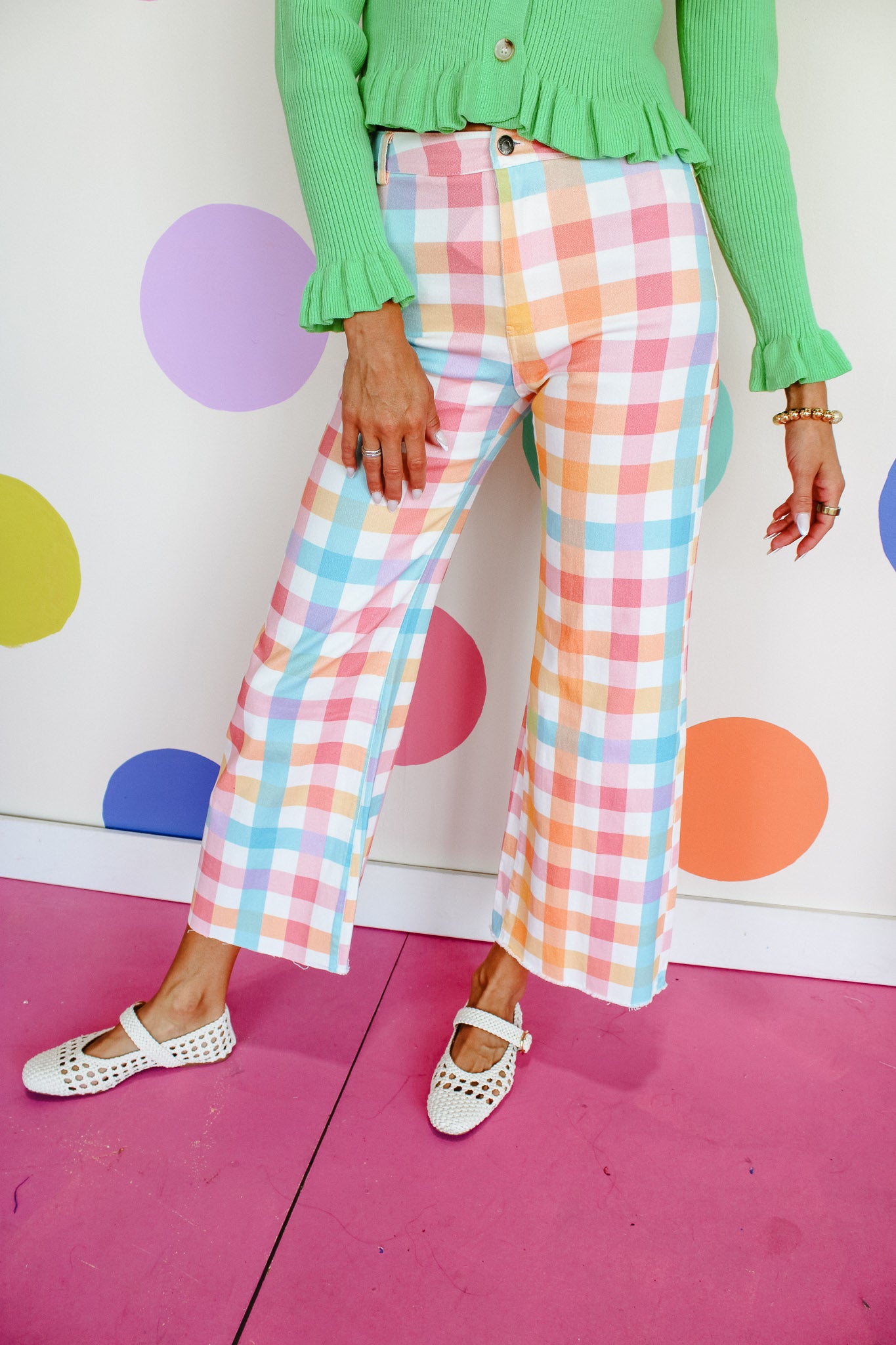 Juliana Gingham Pants - Warm Multi