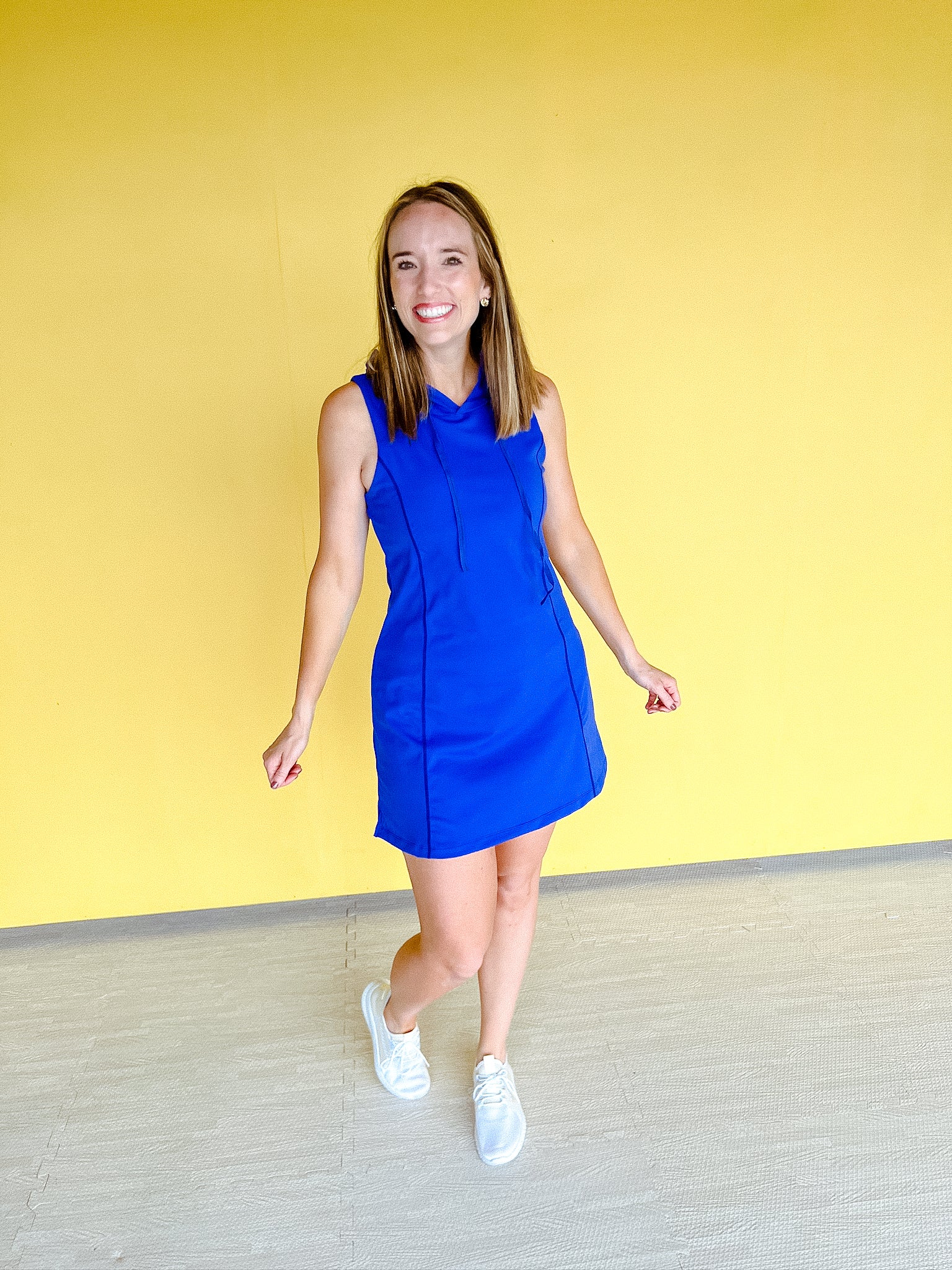 [Ellevate Basics] Gianna Sleeveless Athleisure Dress - Bright Heliotrope