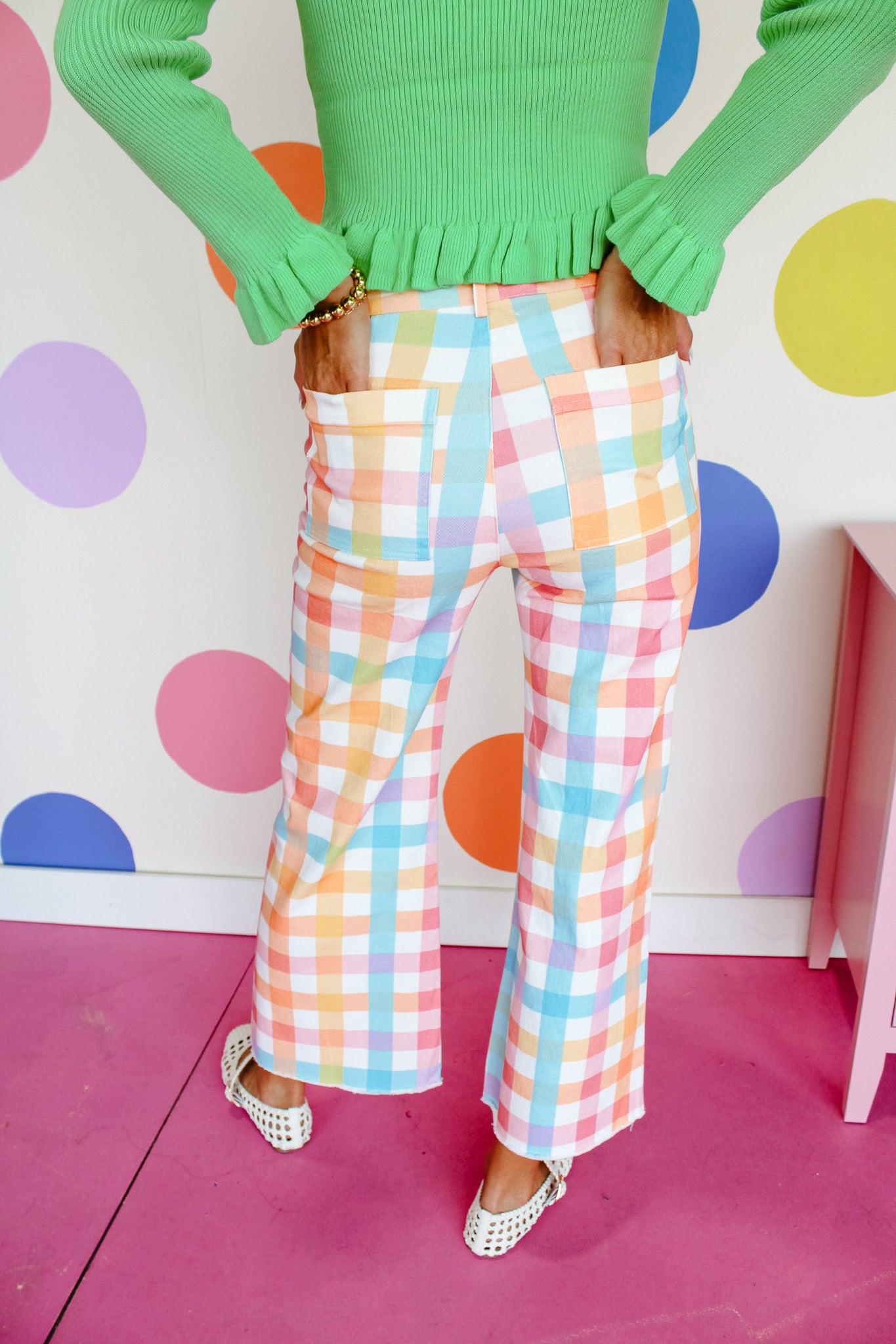Juliana Gingham Pants - Warm Multi