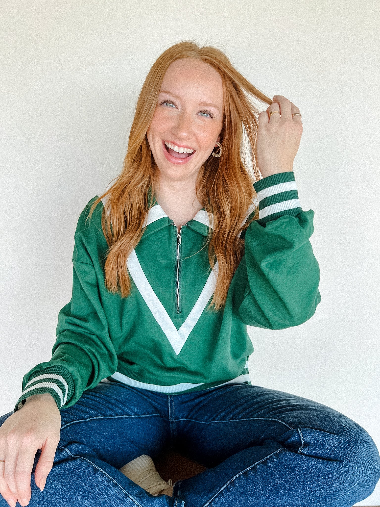 Patti Colorblock Jacket - Forest Green