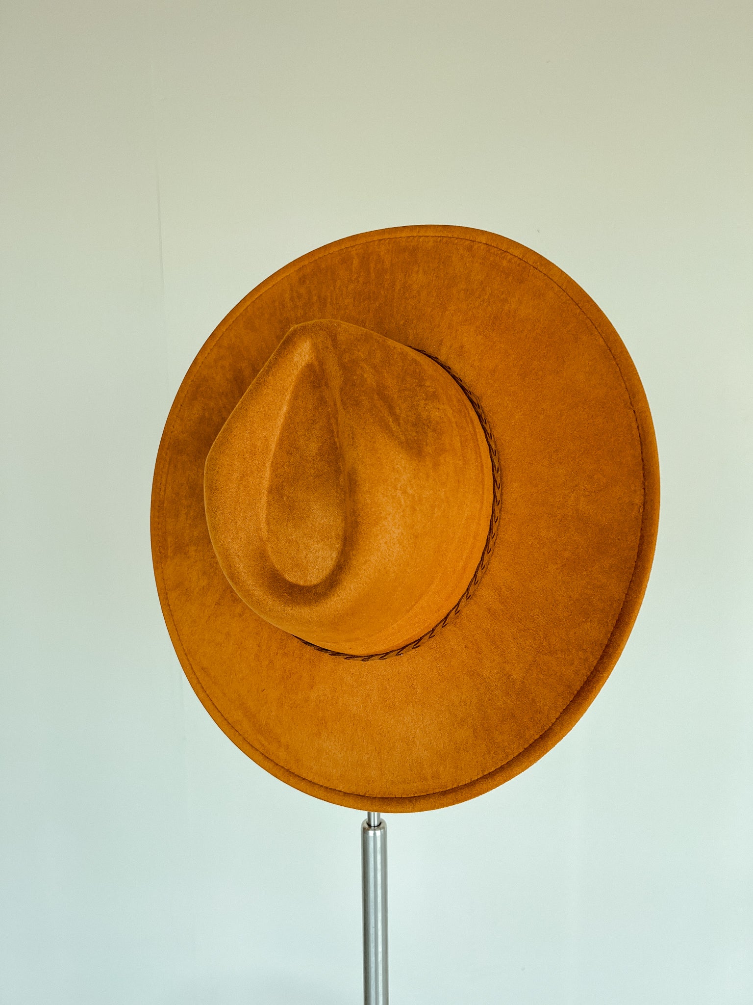 Aspen Wide Brim Suede Hat - Cinnamon