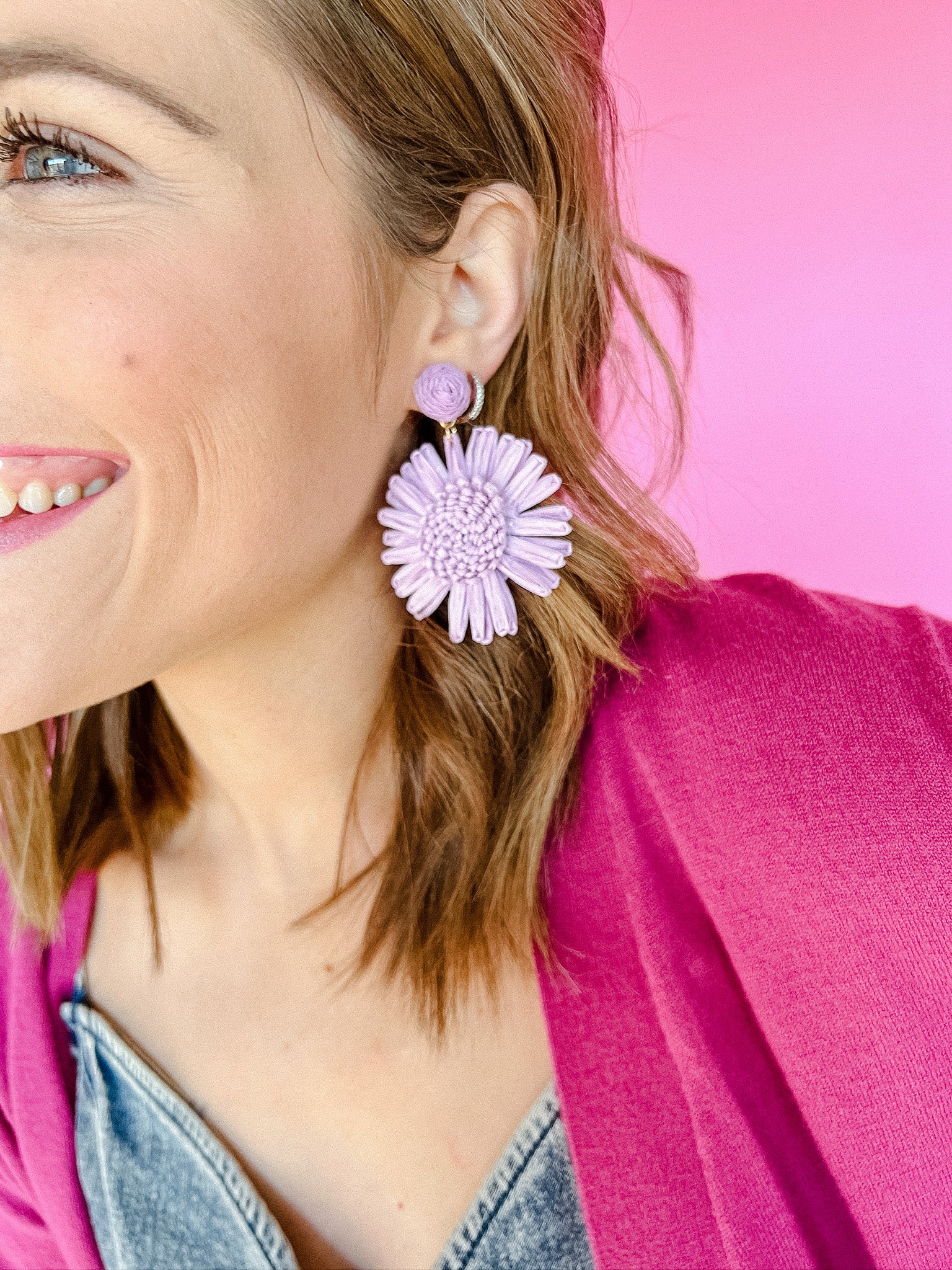 Betsy Flower Earrings - Lavender