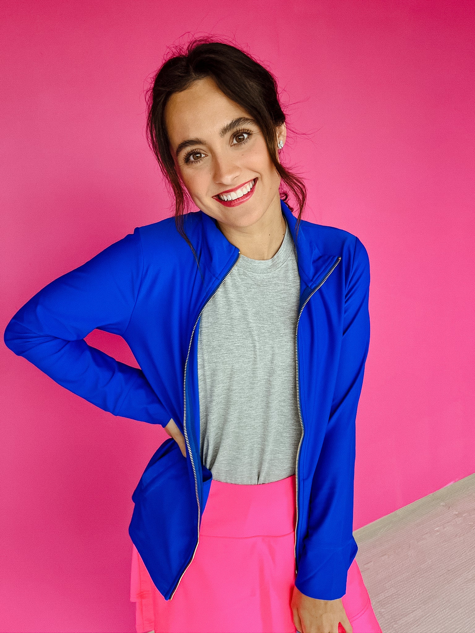 Ally Full Zip Jacket - Electric Blue