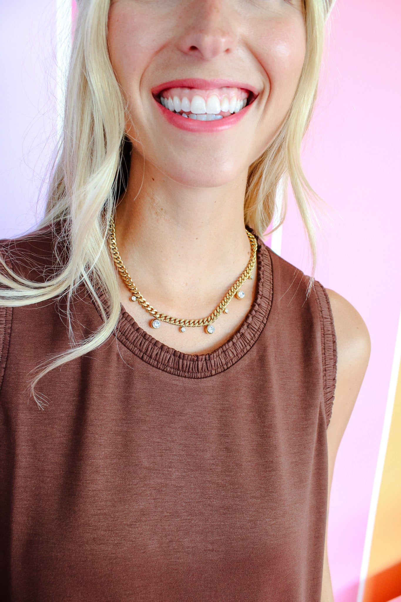 Chloe Crystal Cuban Chain Necklace