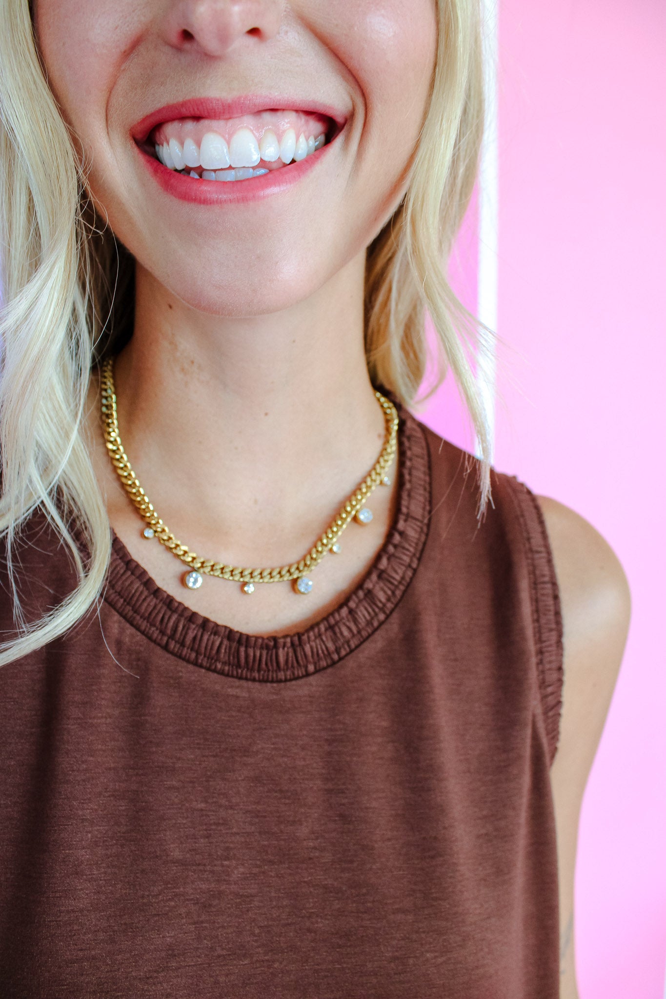 Chloe Crystal Cuban Chain Necklace