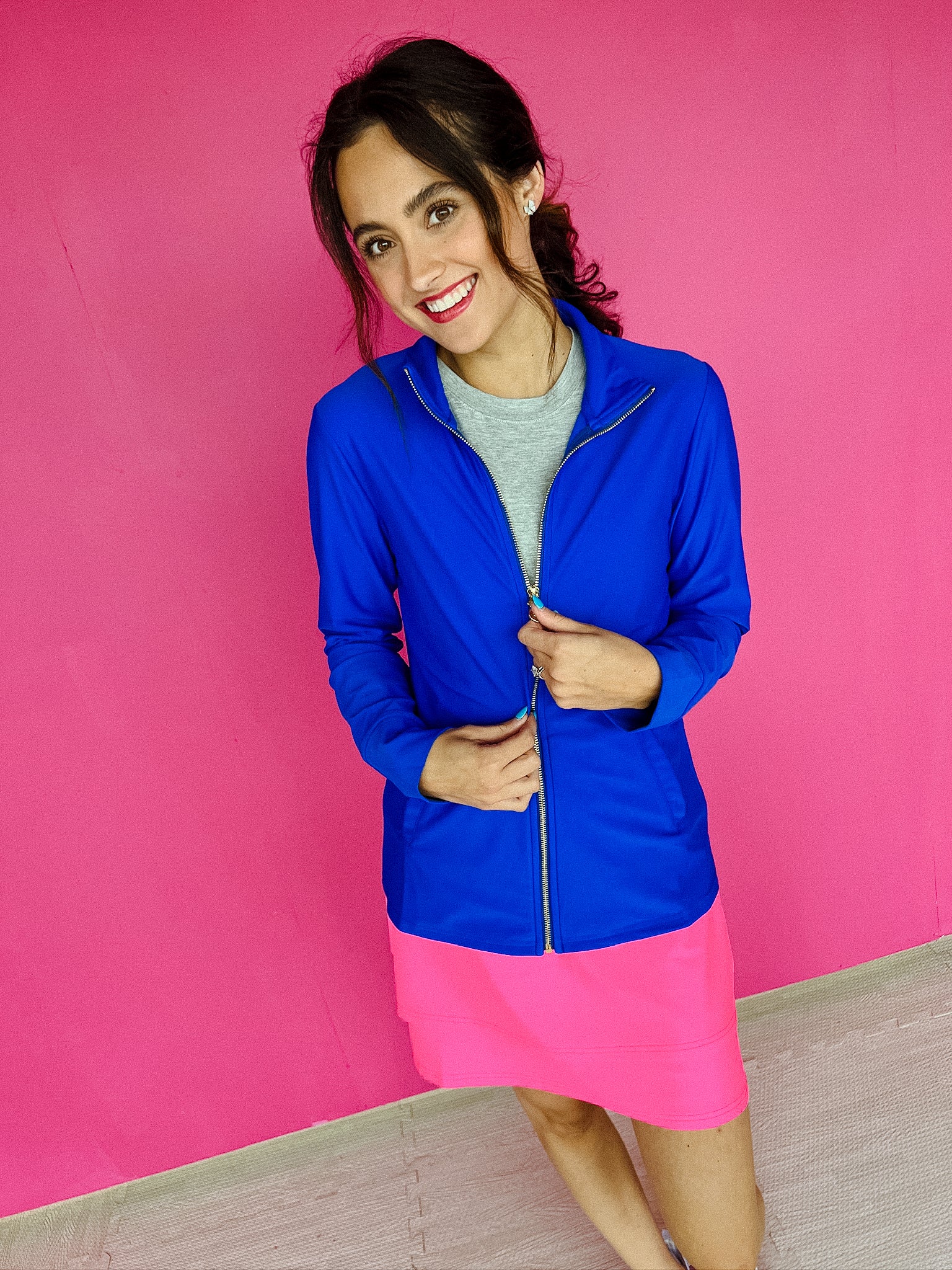 Ally Full Zip Jacket - Electric Blue