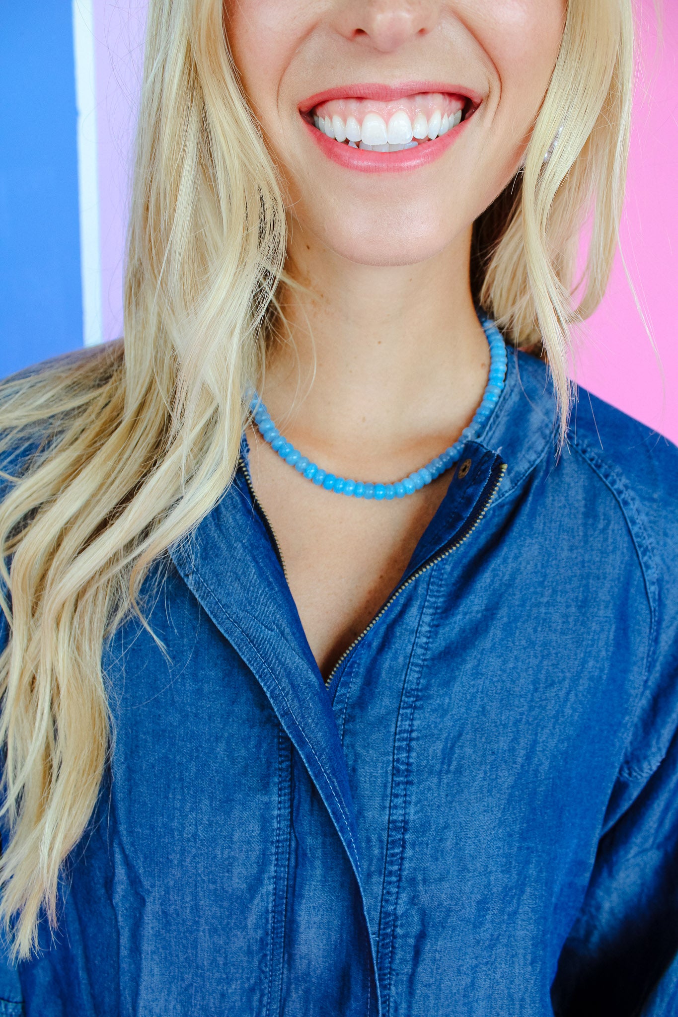Wendy Beaded Necklace - Sky Blue