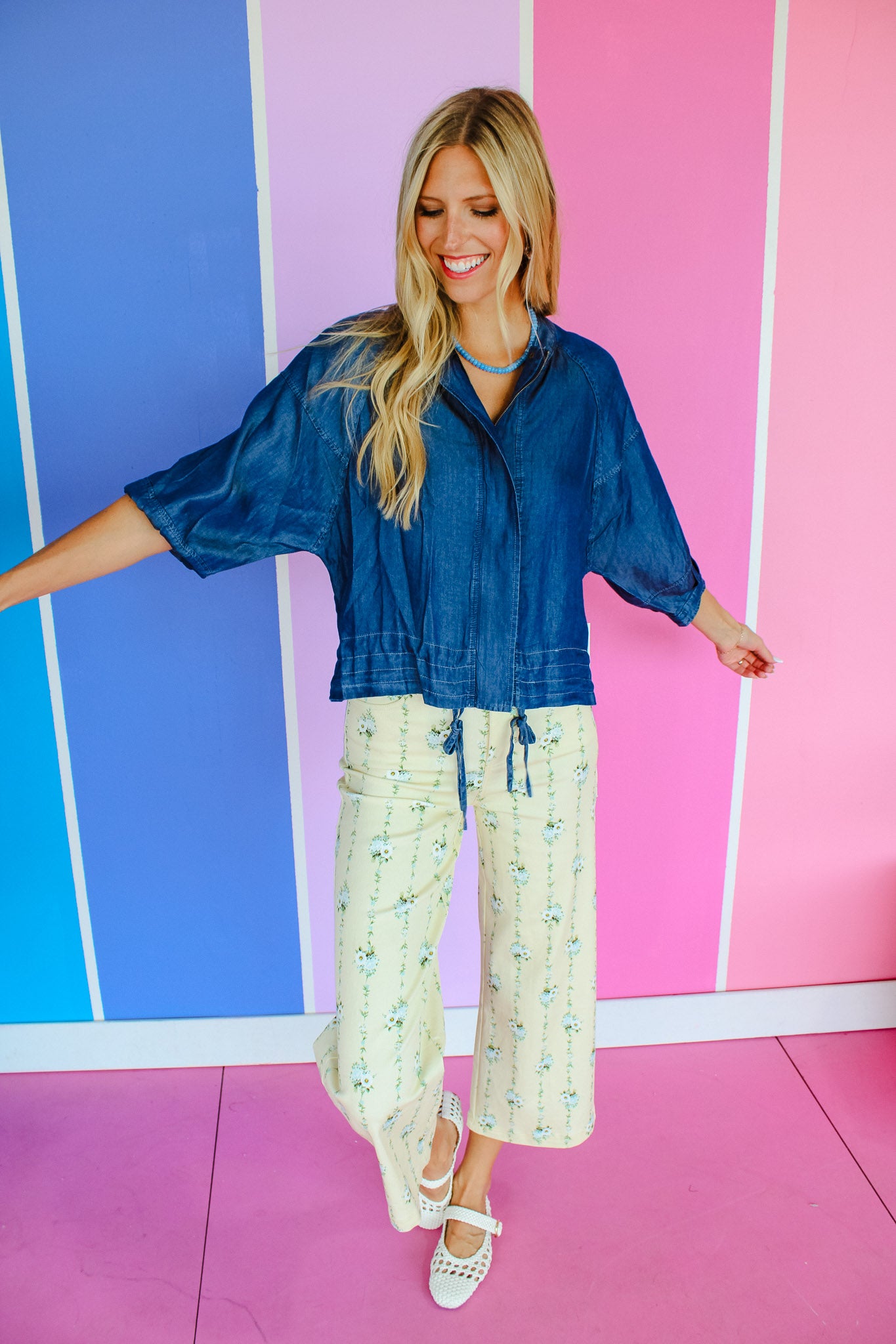 Corinne Floral Pants - Light Yellow