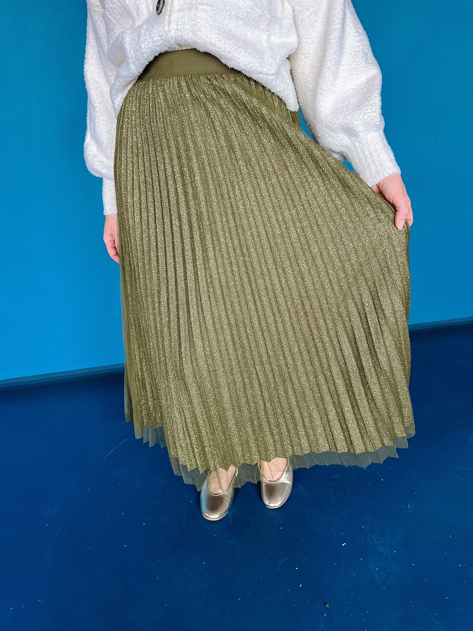 Shakira Pleated Skirt - Olive