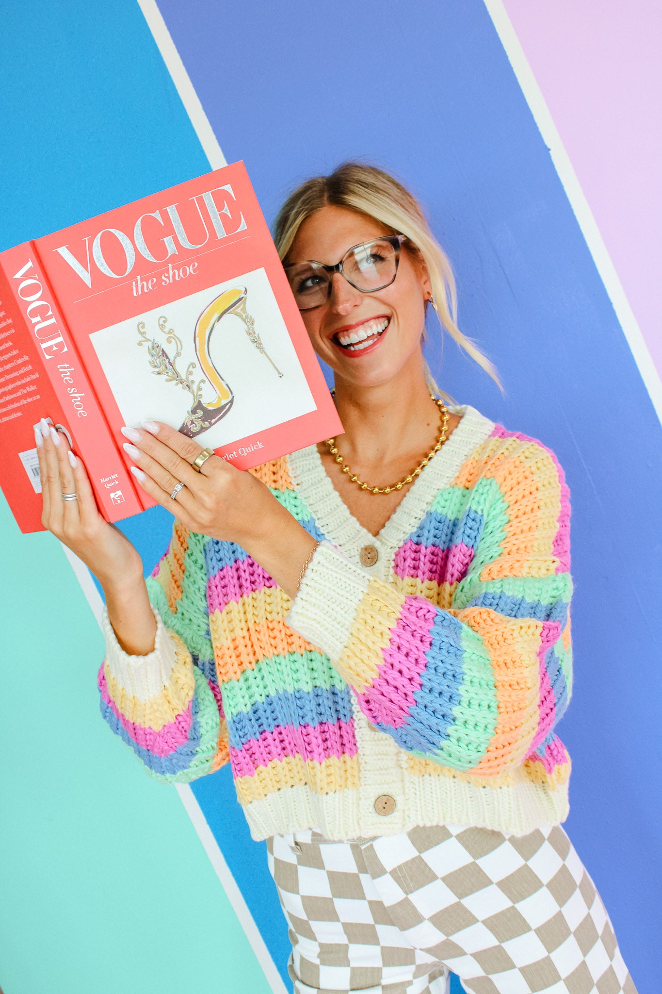Colette Striped Knit Cardigan - Oatmeal + Tangerine + Light Corn