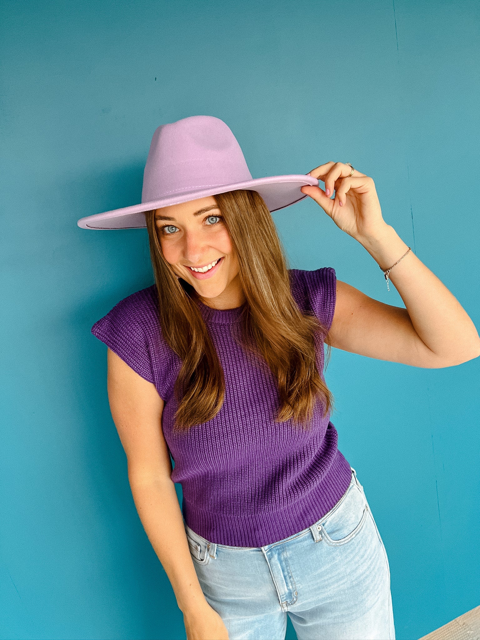 Willow Wide Brim Felt Hat - Lavender