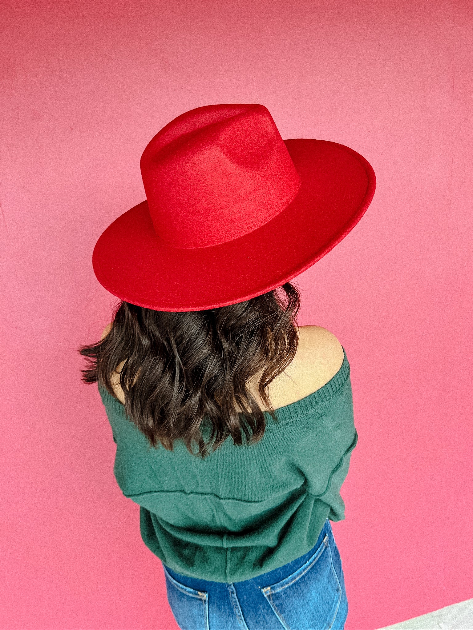 Willow Wide Brim Felt Hat - Wine