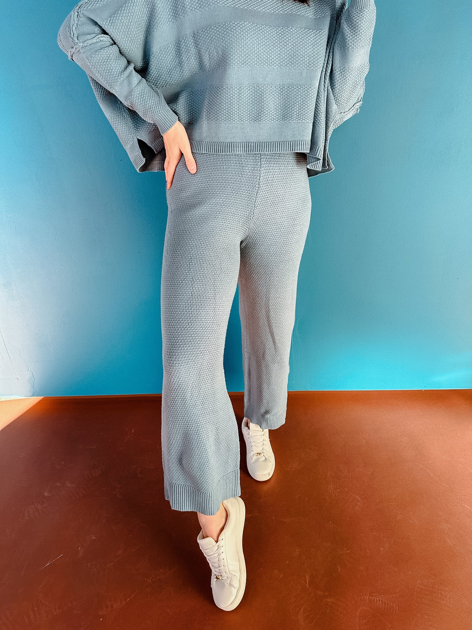 Jessica Sweater and Pant Set - Dusty Blue