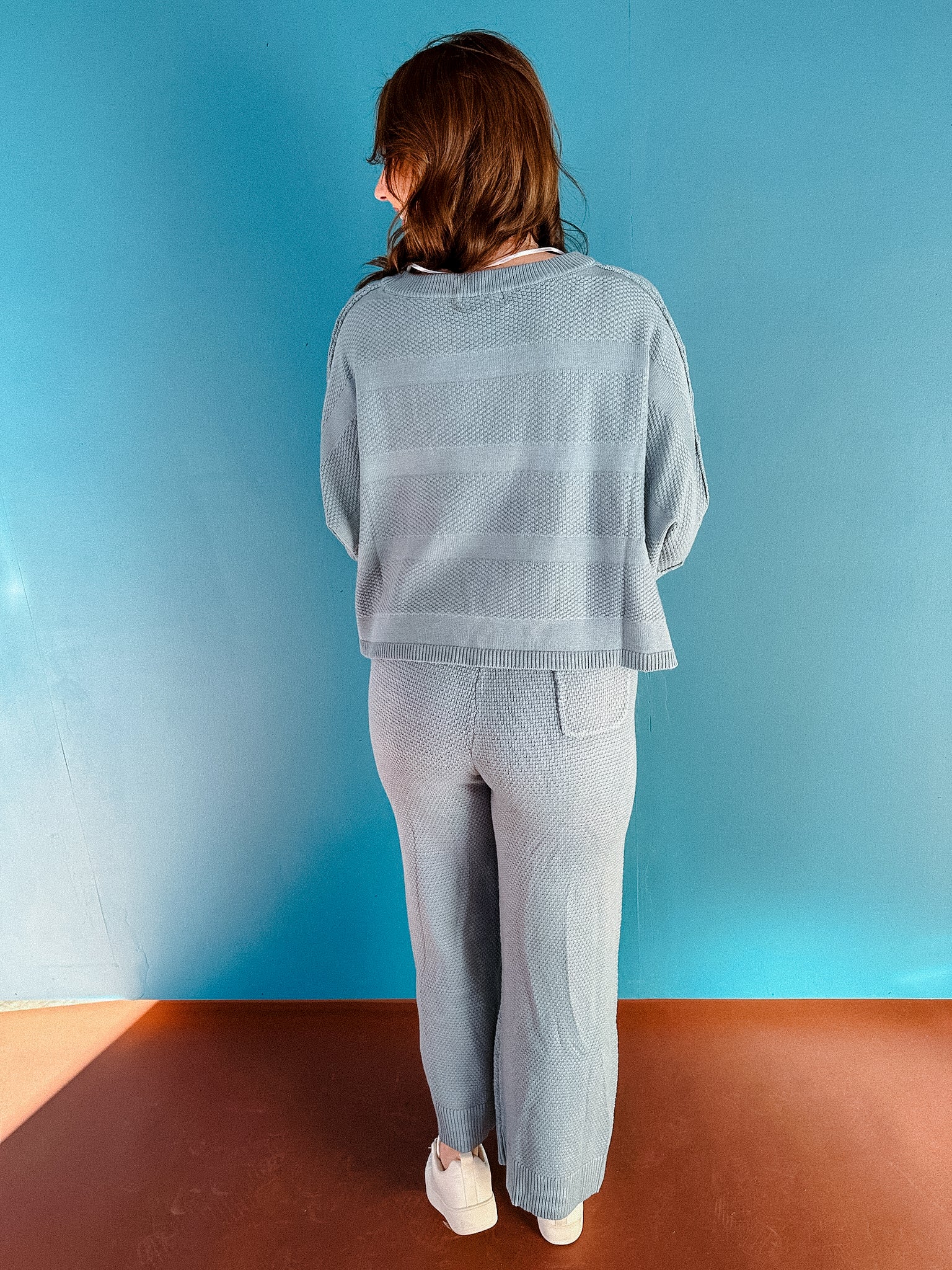 Jessica Sweater and Pant Set - Dusty Blue