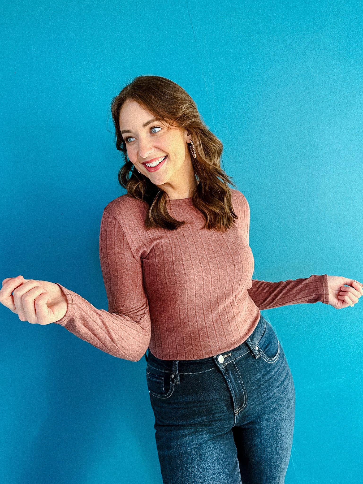 Ryder Wide Ribbed Tee - Heathered Maroon