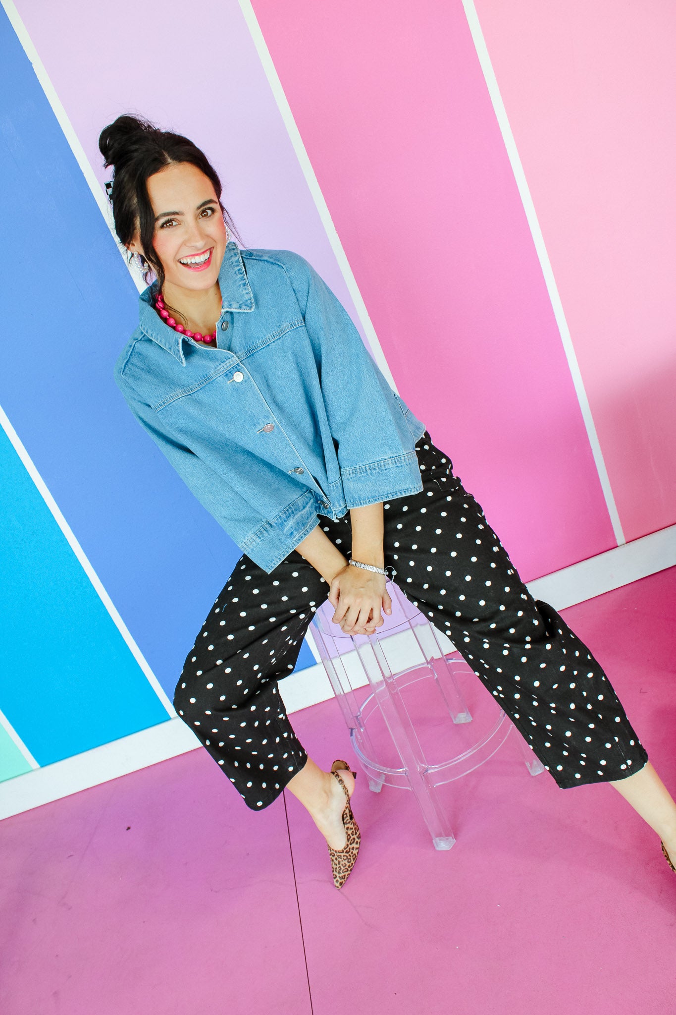 Marcella High-rise Dotted Denim Pants