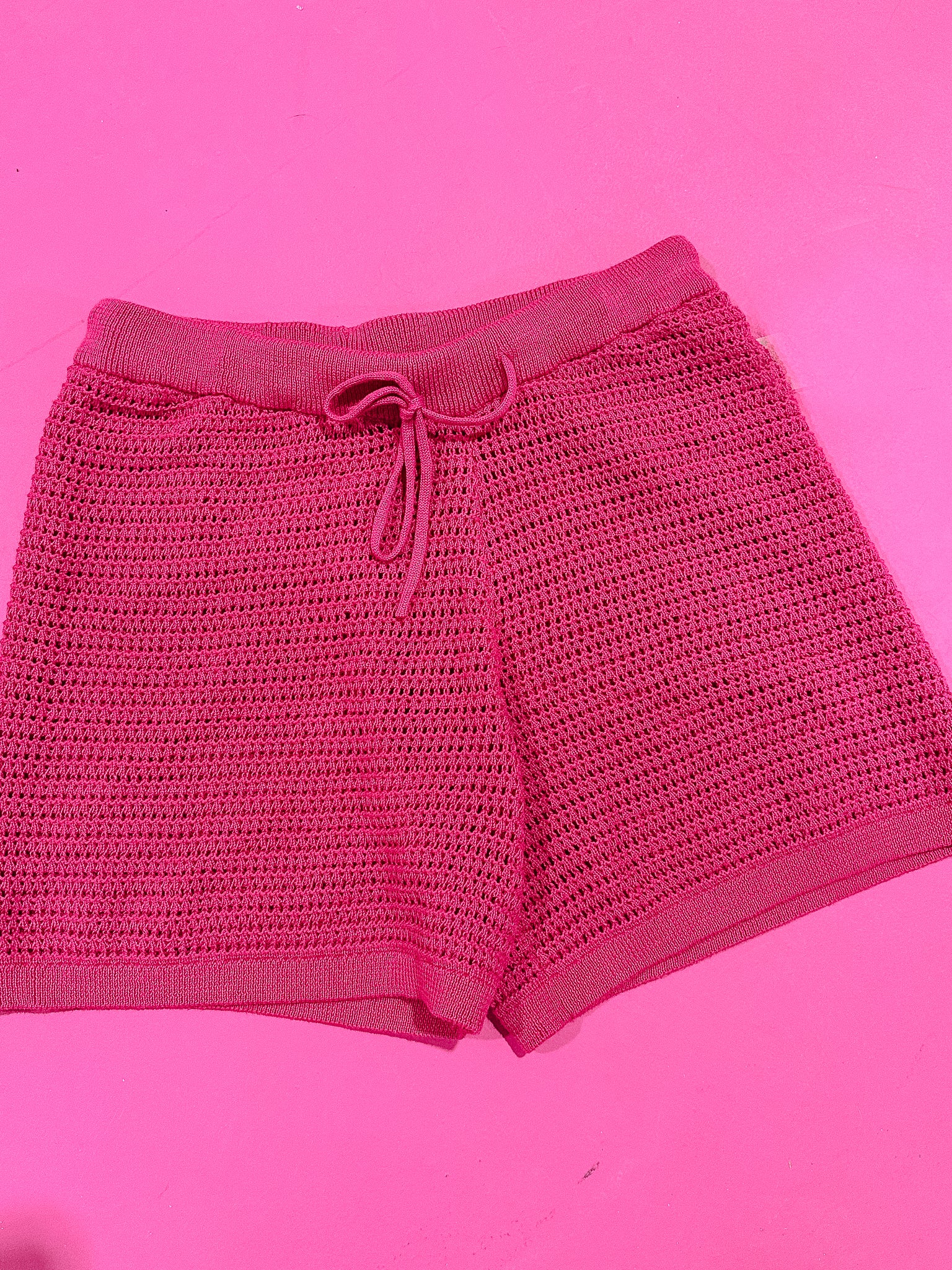 Vivian Crochet Hoodie and Short Set - Berry