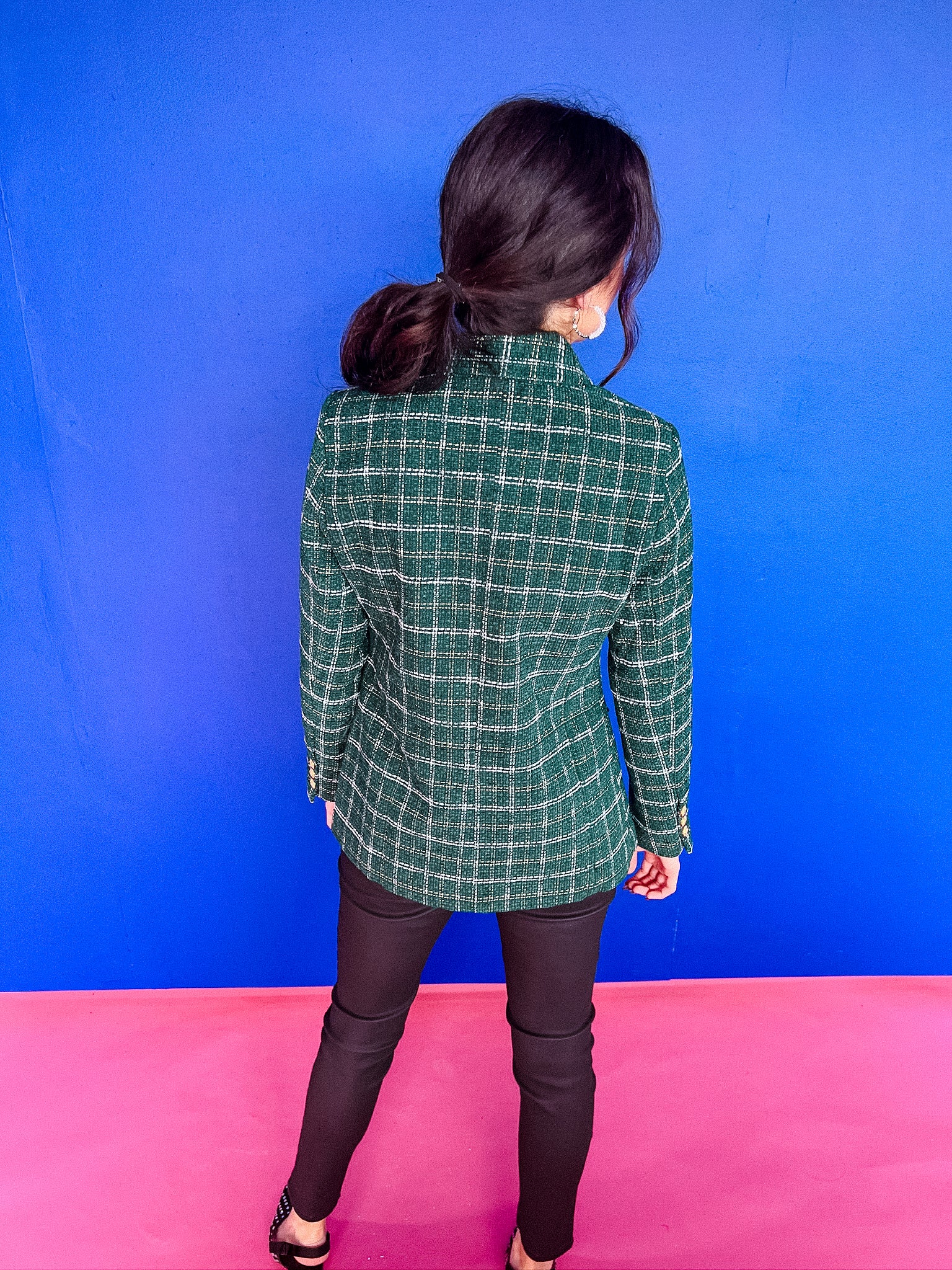 Olsen Tweed Blazer - Pine/Forest Green