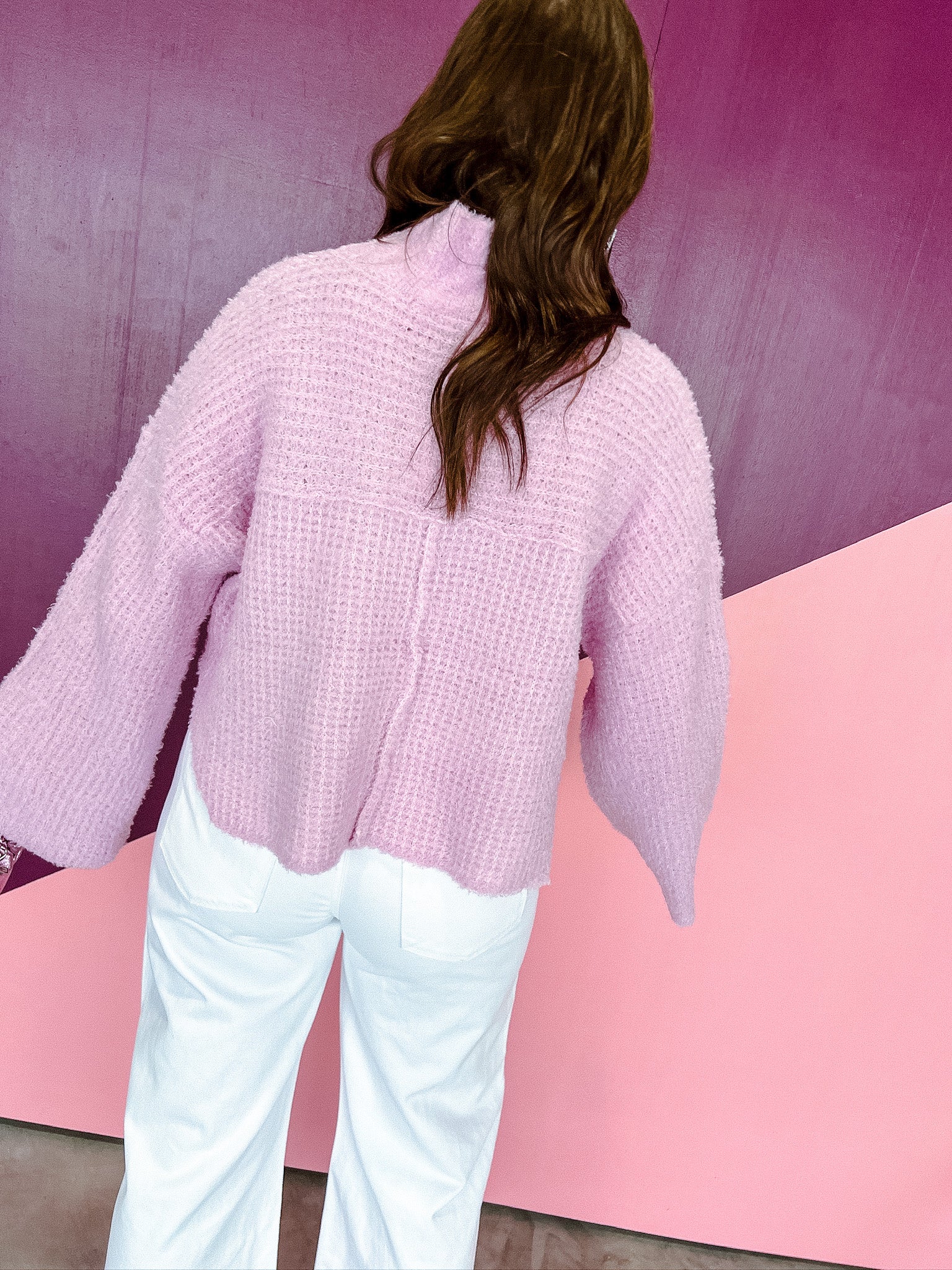 Anna Fuzzy Knit Sweater - Dark Lilac