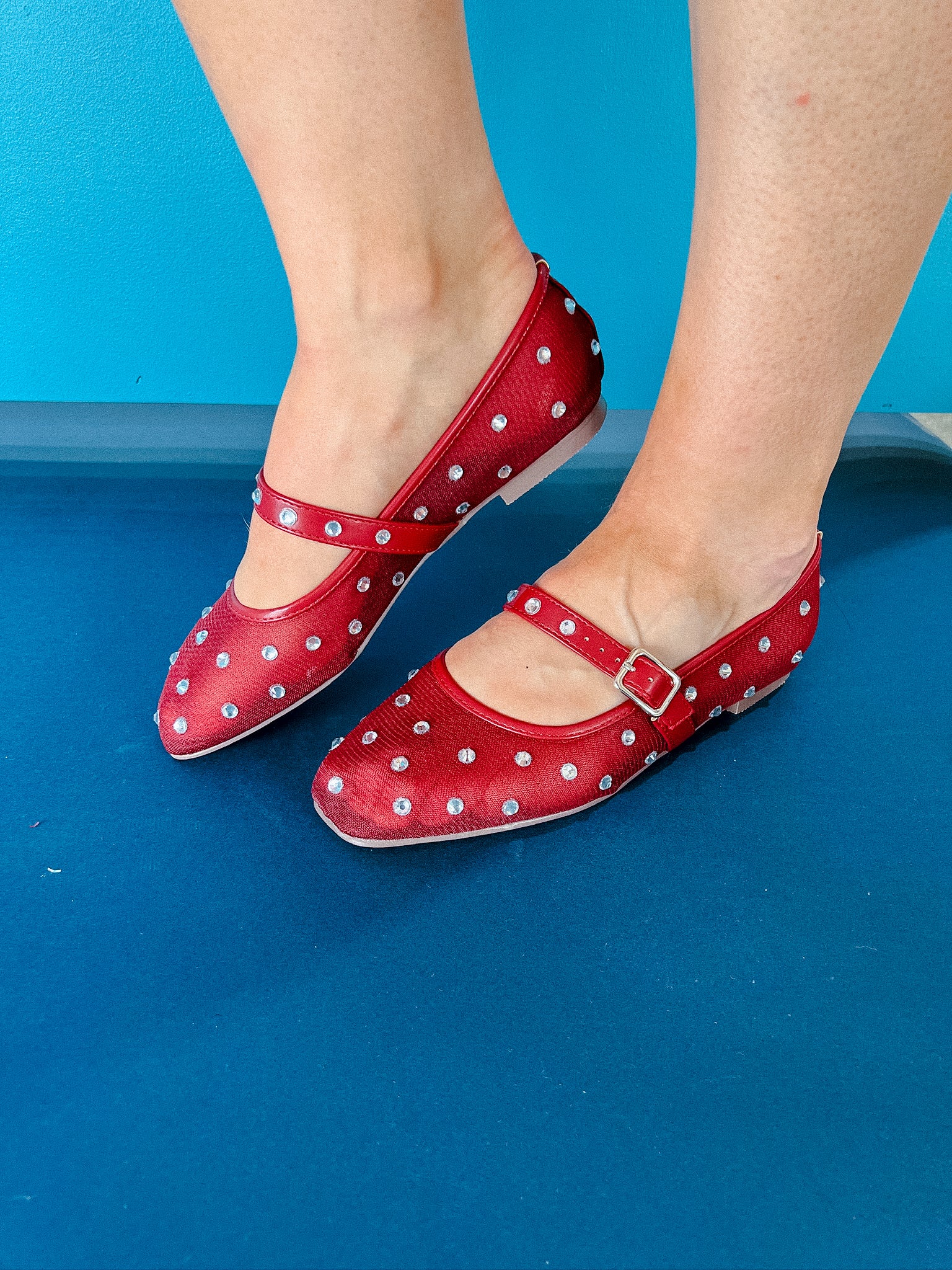 Janie Mesh Flats - Burgundy