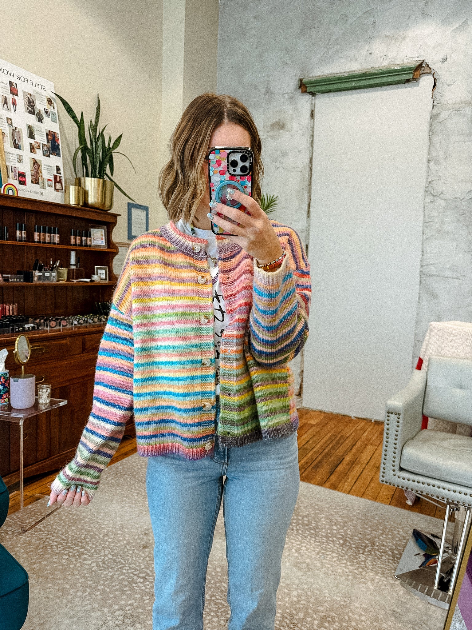 Confetti Cloud Striped Cardigan