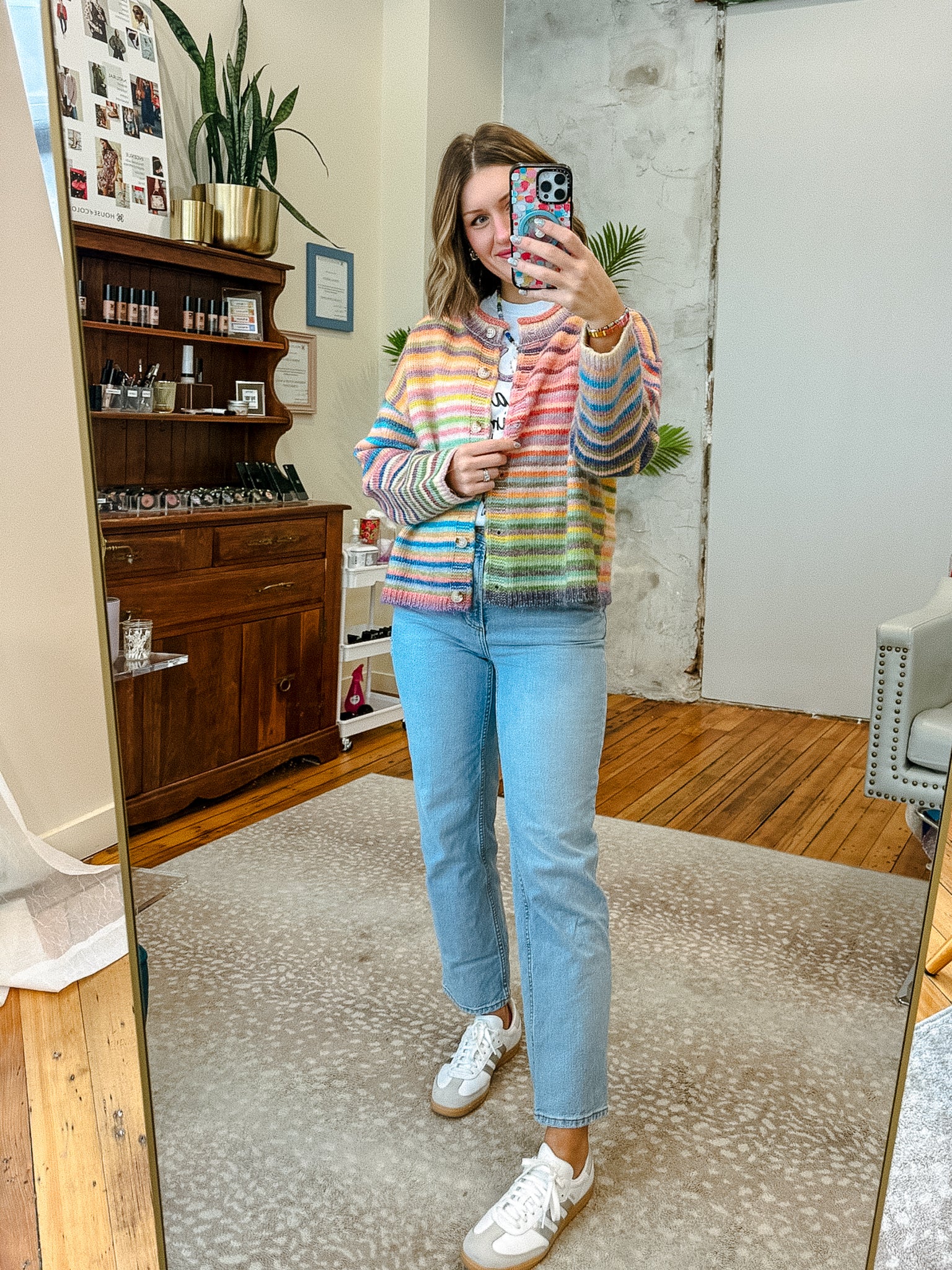 Confetti Cloud Striped Cardigan
