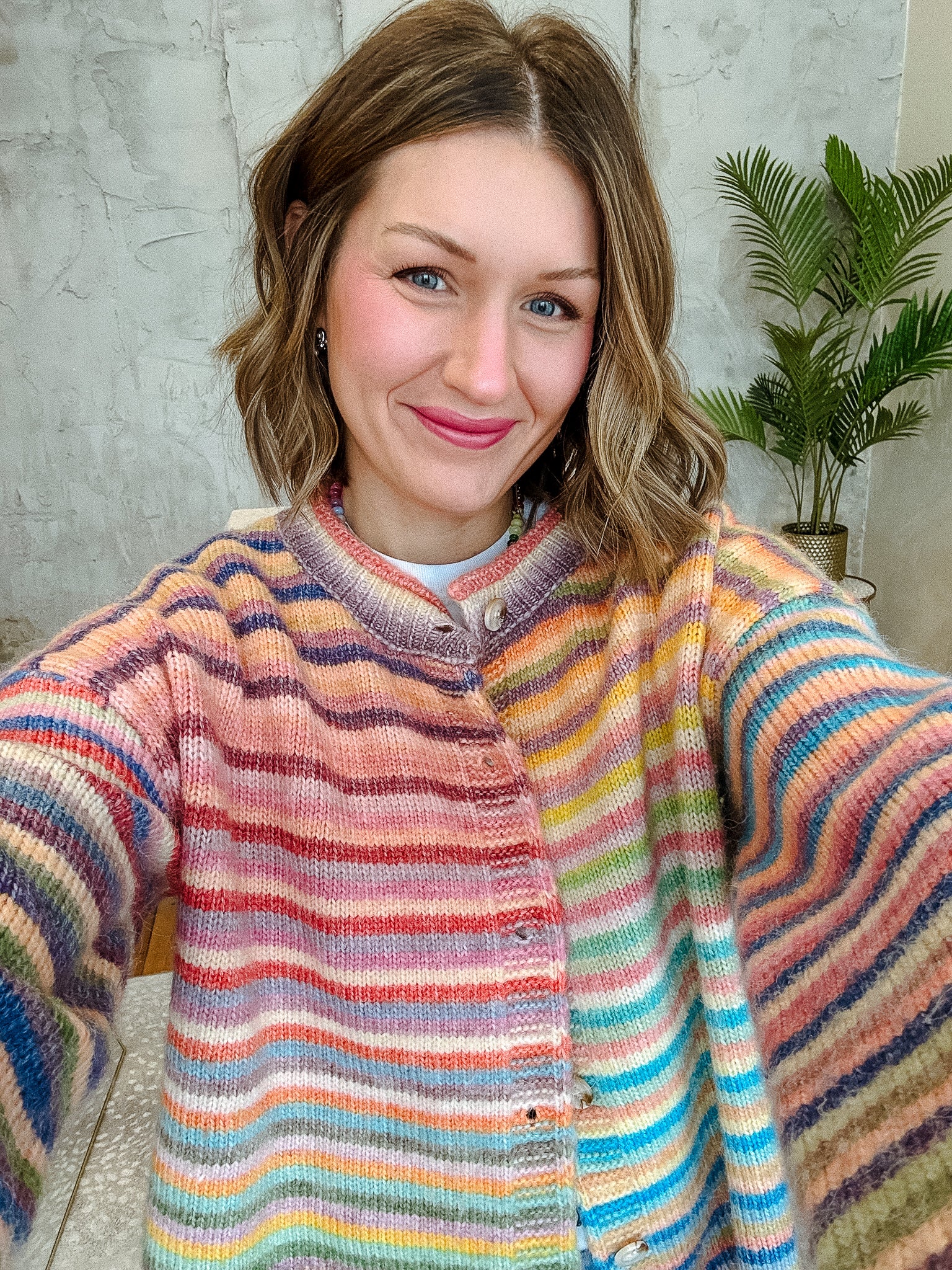 Confetti Cloud Striped Cardigan
