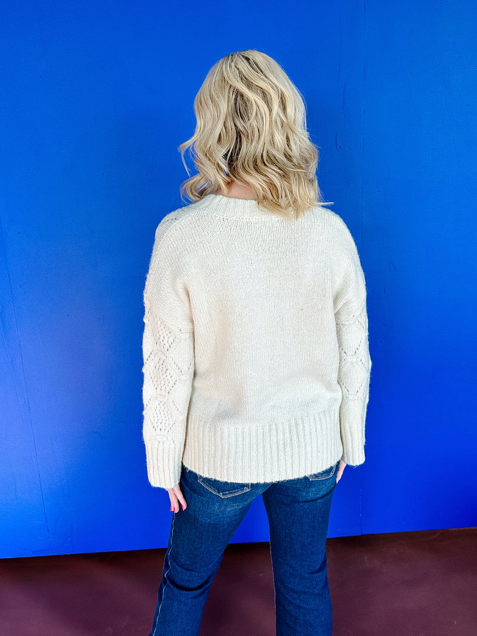 Aubrie V-Neck Sweater - Oatmeal