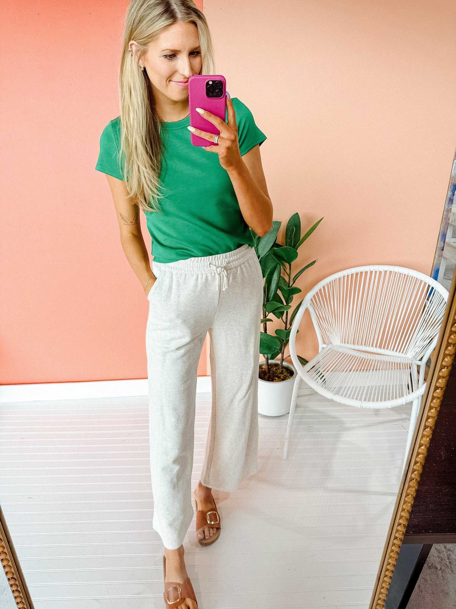 Greta Wide Leg Sweat Pants - Oatmeal