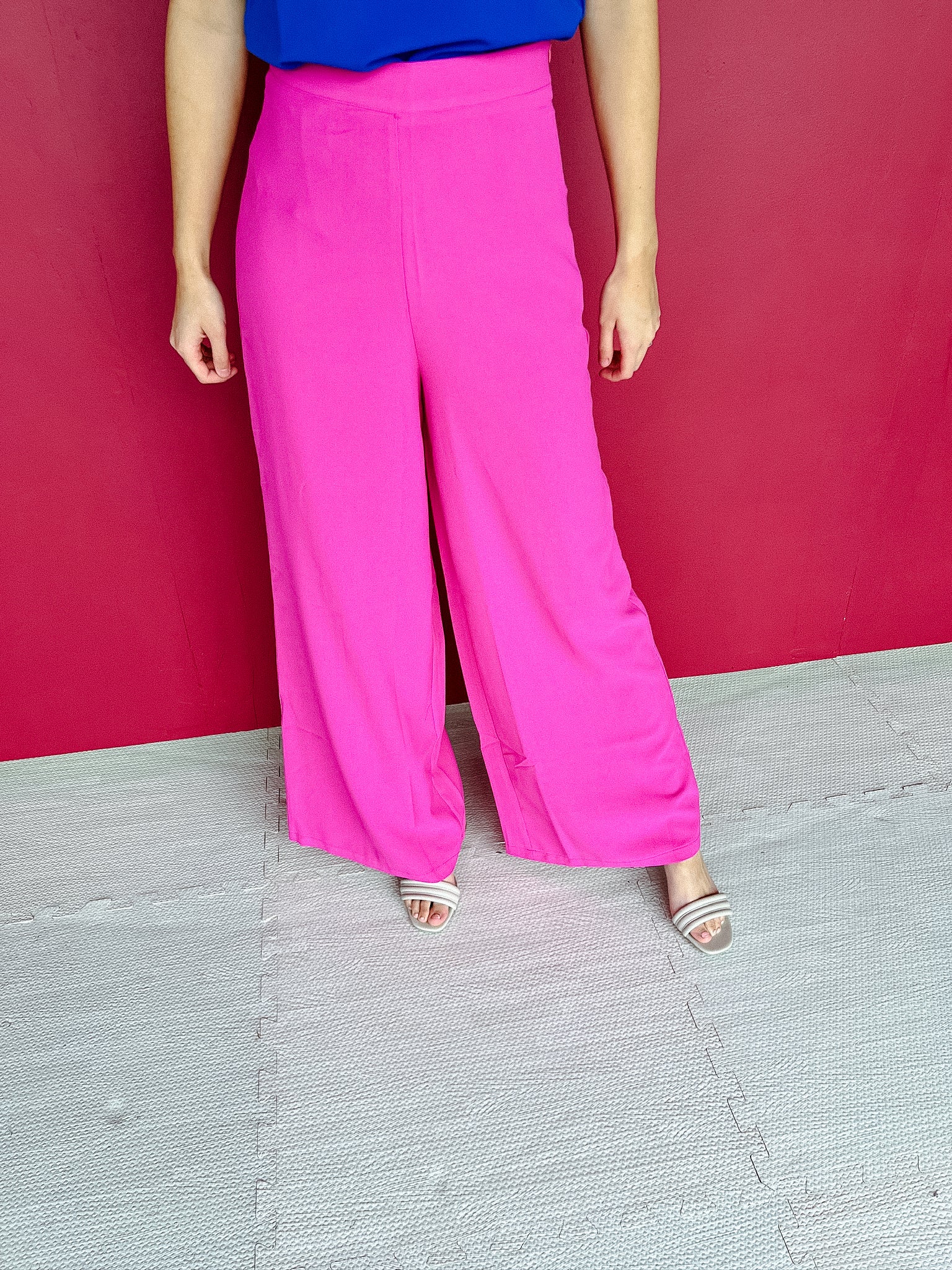 JoJo Wide Leg Pants - Magenta