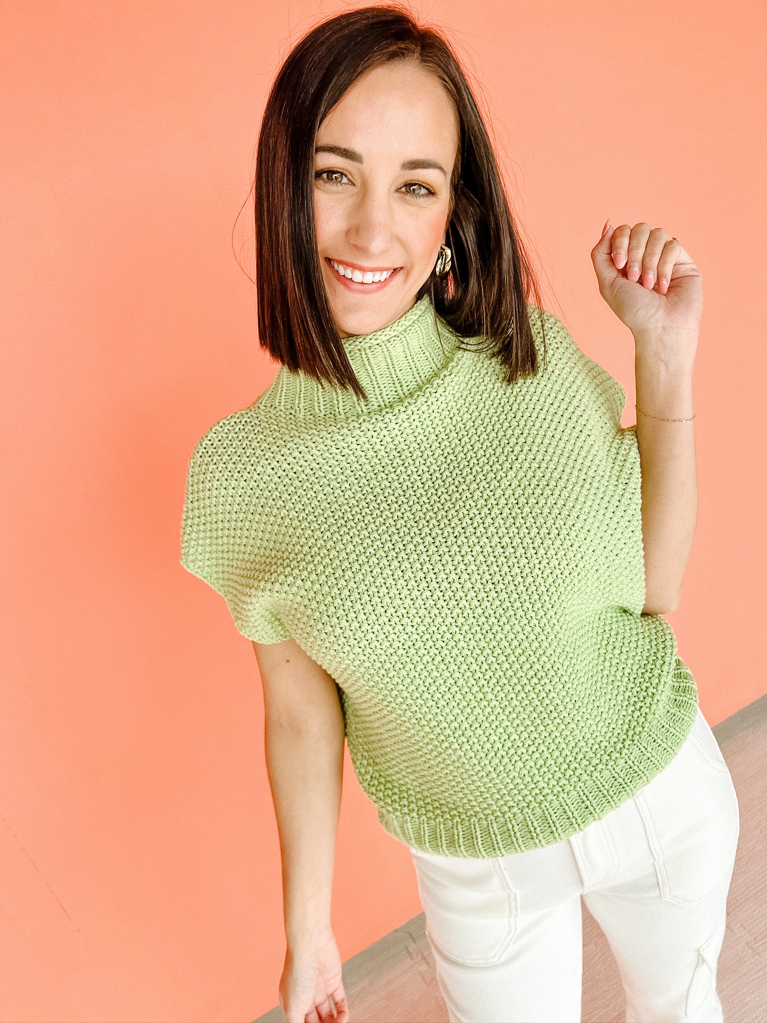 Hallie Drop Shoulder Sweater - Bright Apple Jade