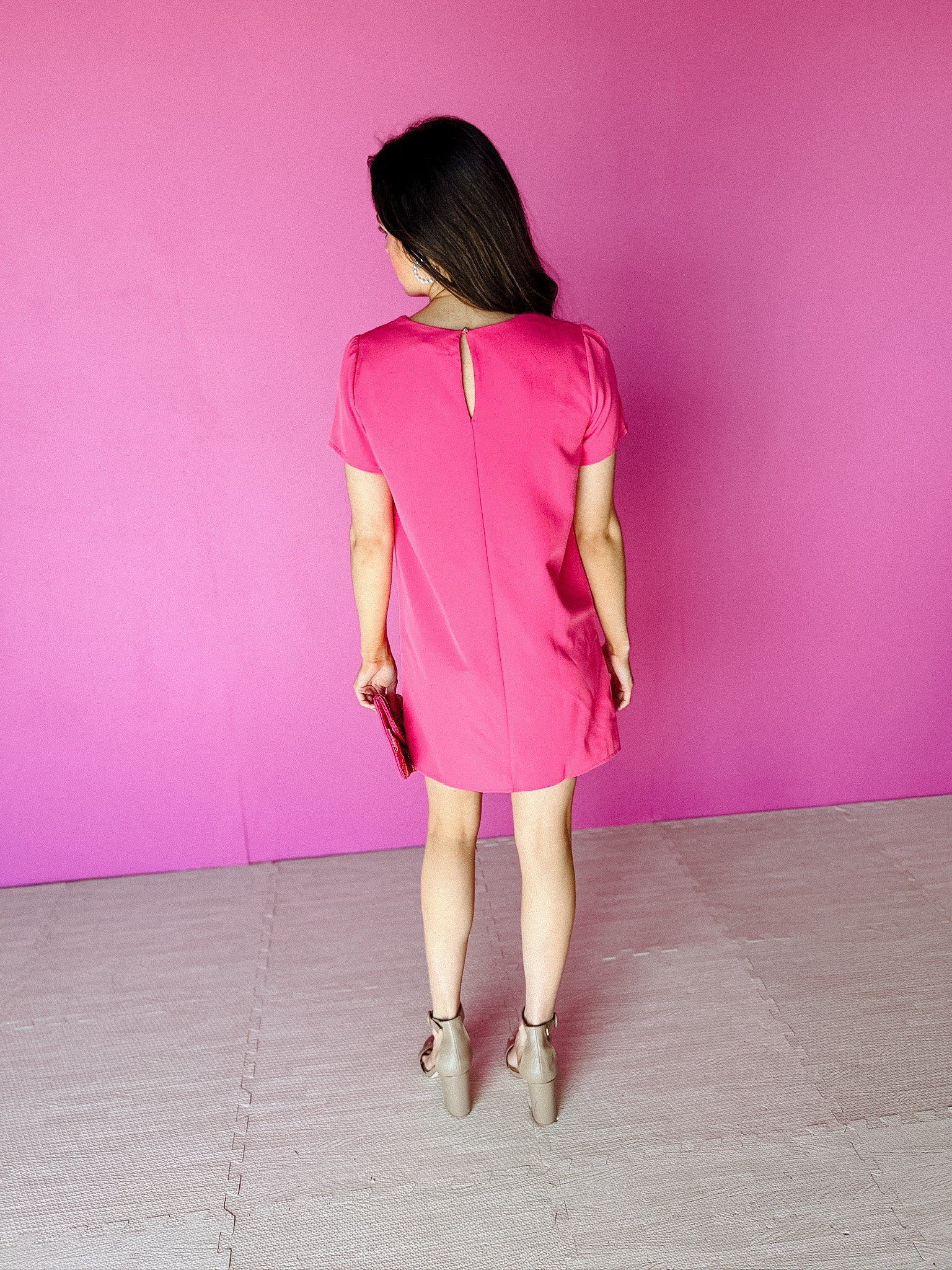 Kristy Shift Dress - Bright Winter Pink