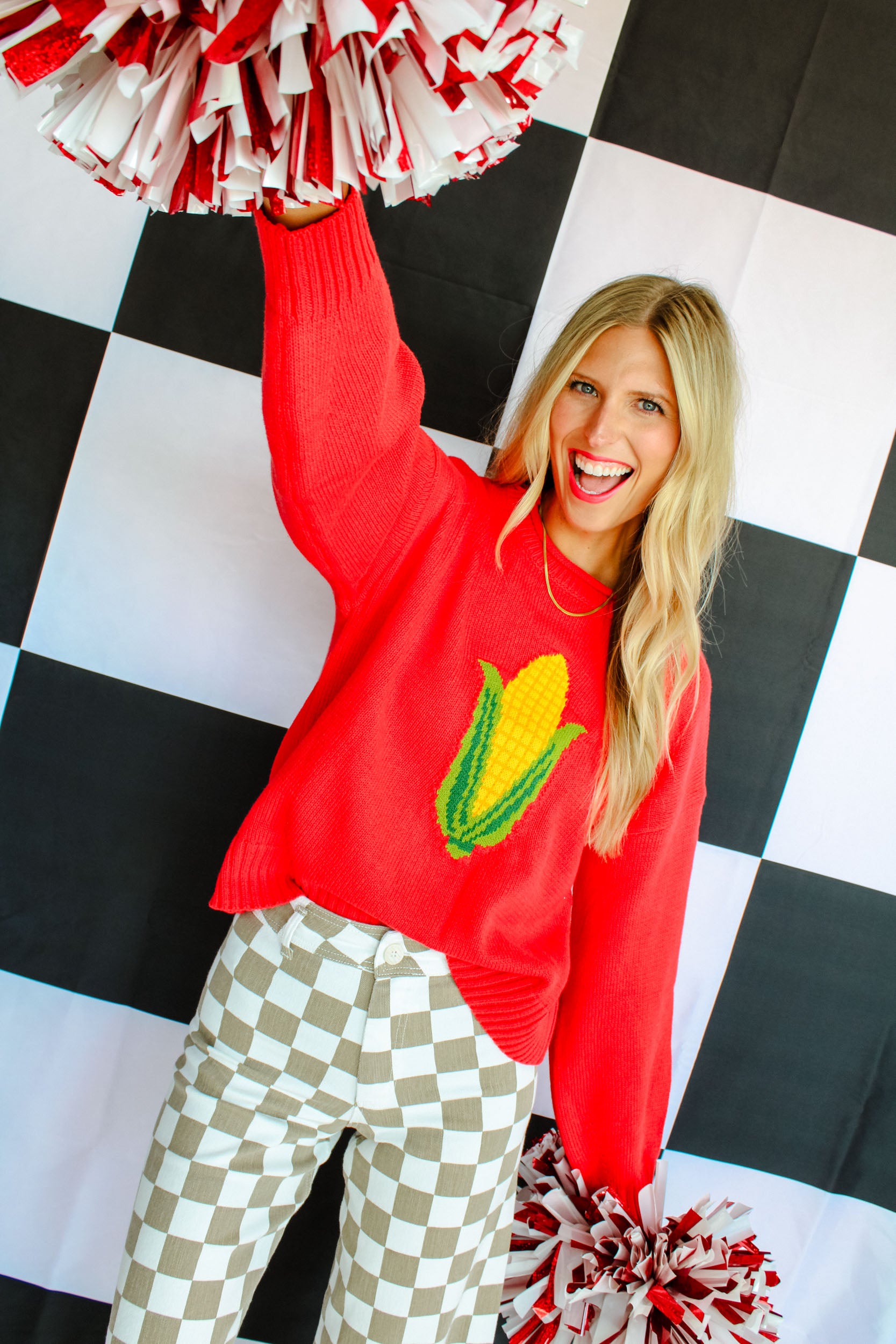 [MyEllement Exclusive] Homegrown Corn Sweater - Warm Red