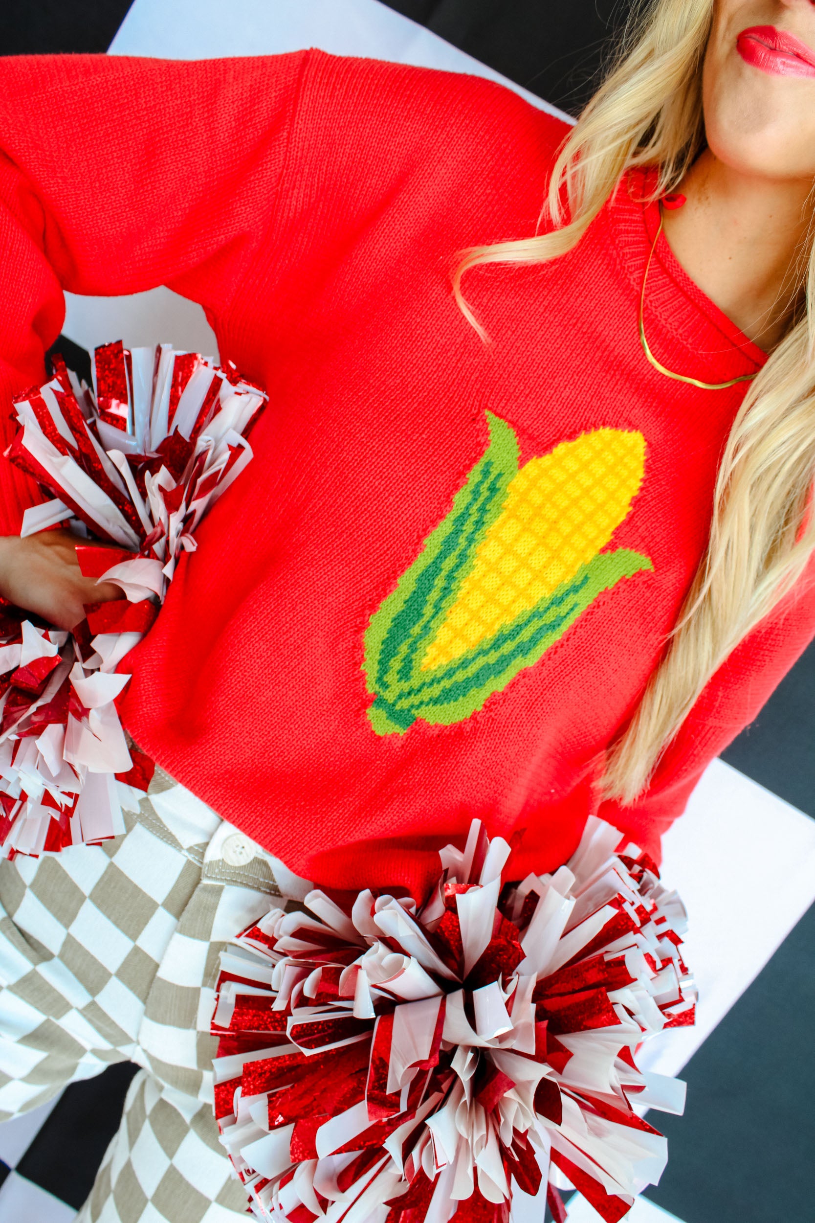 [MyEllement Exclusive] Homegrown Corn Sweater - Warm Red