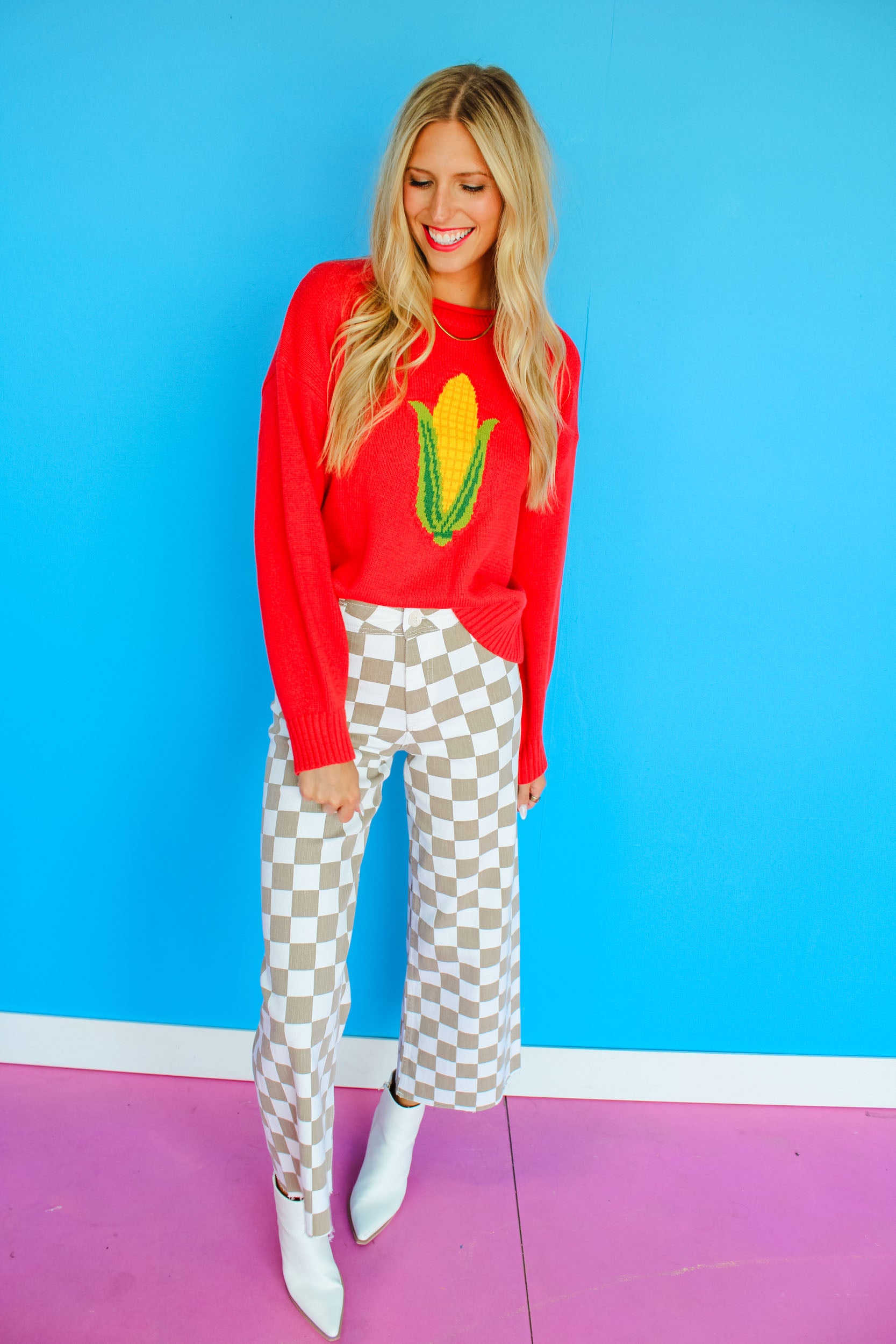 [MyEllement Exclusive] Homegrown Corn Sweater - Warm Red