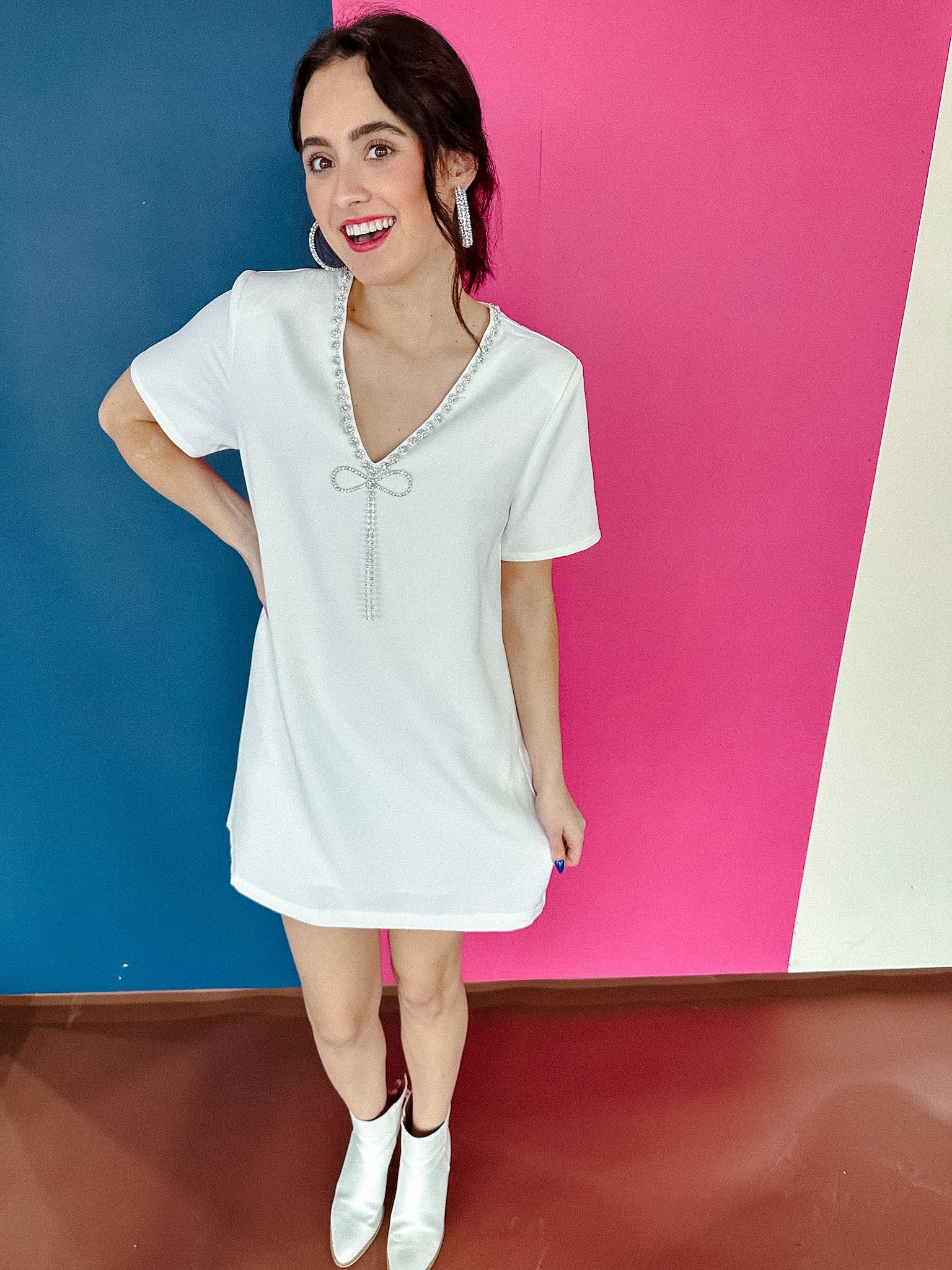 Lovestruck Shift Mini Dress - Soft White