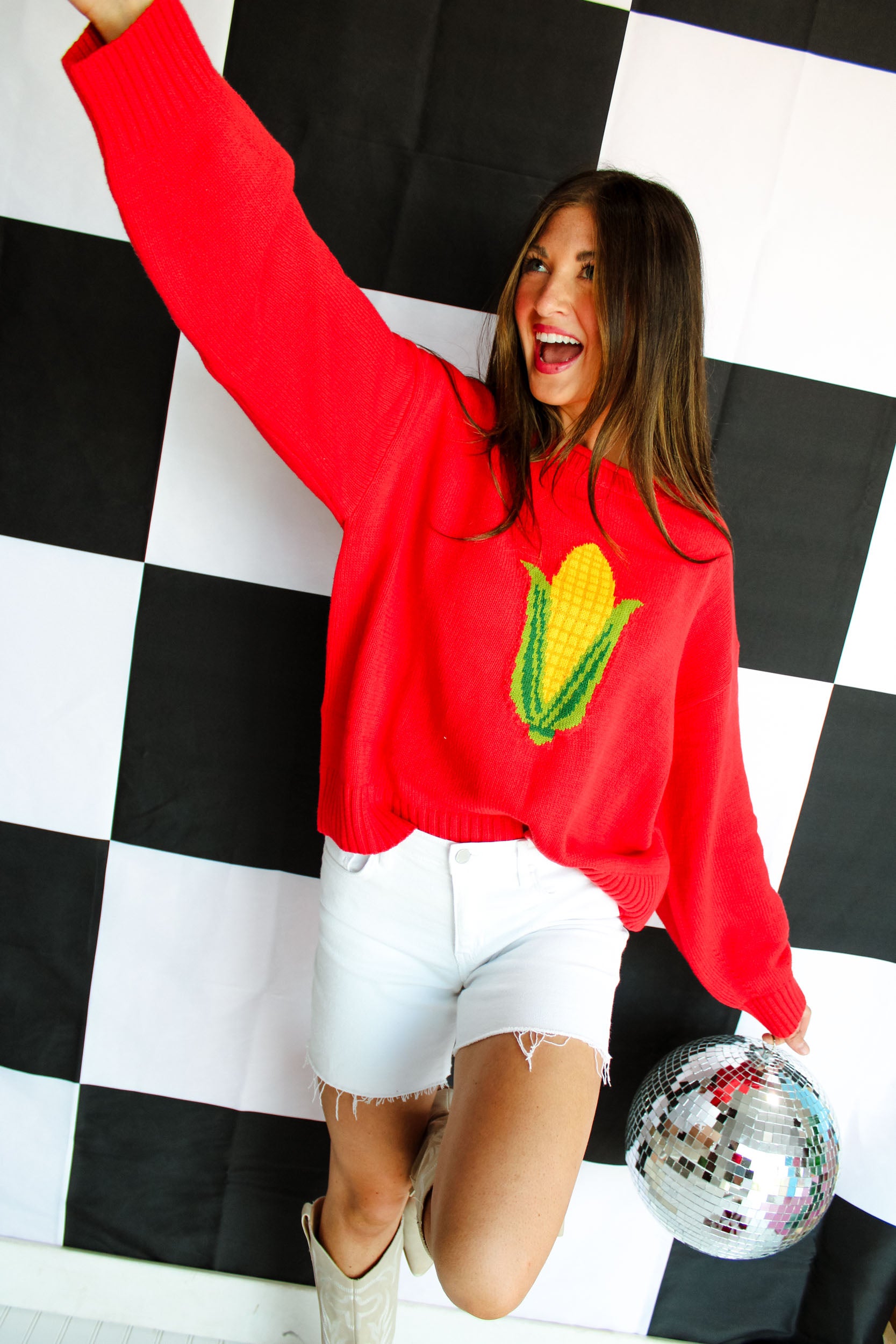 [MyEllement Exclusive] Homegrown Corn Sweater - Warm Red