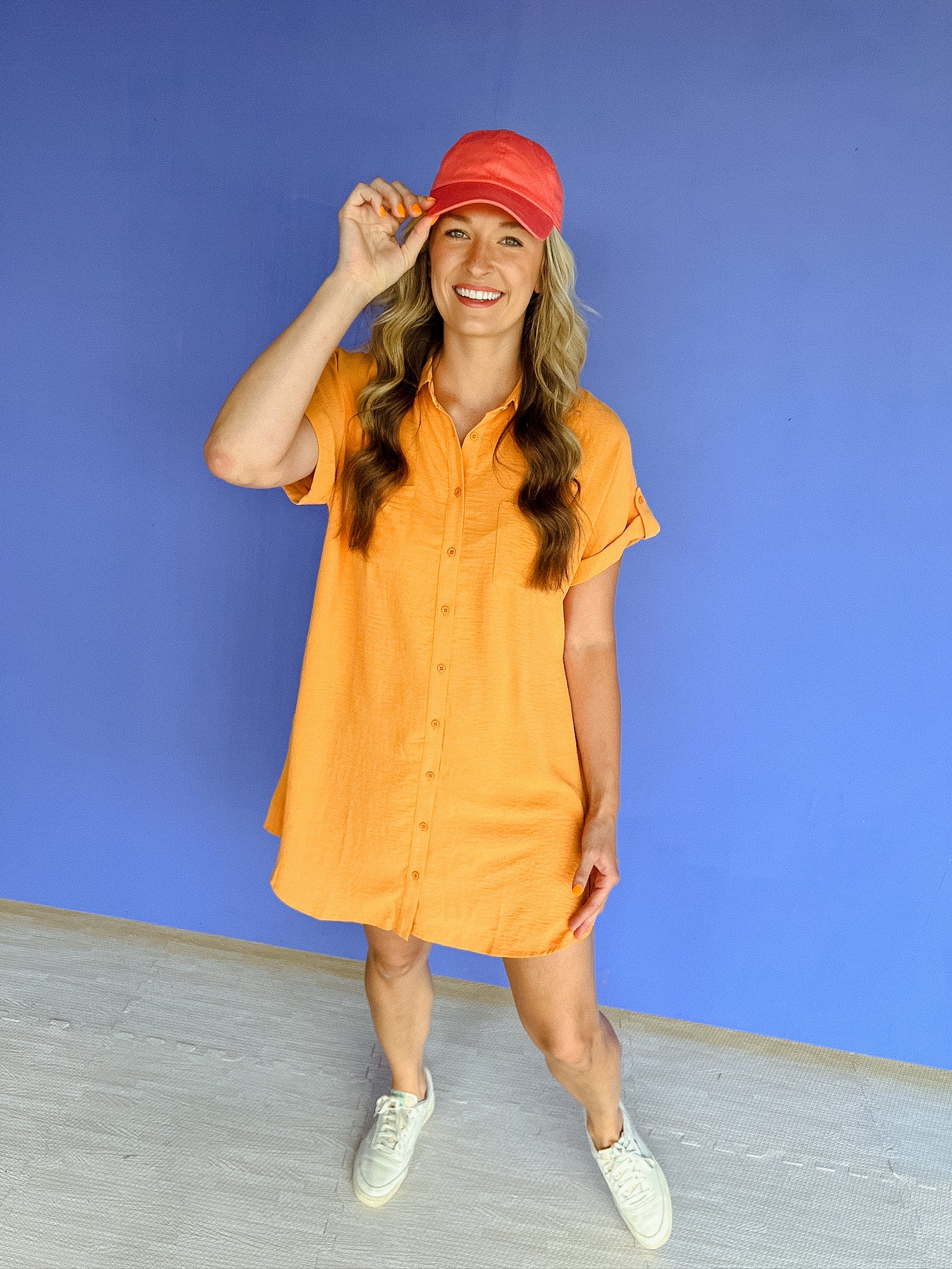 Jamie Button Up Dress - Muted Saffron