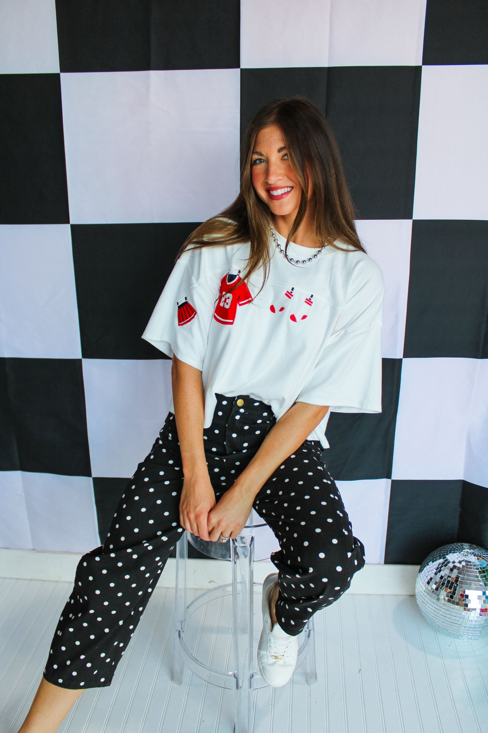 Marcella High-rise Dotted Denim Pants