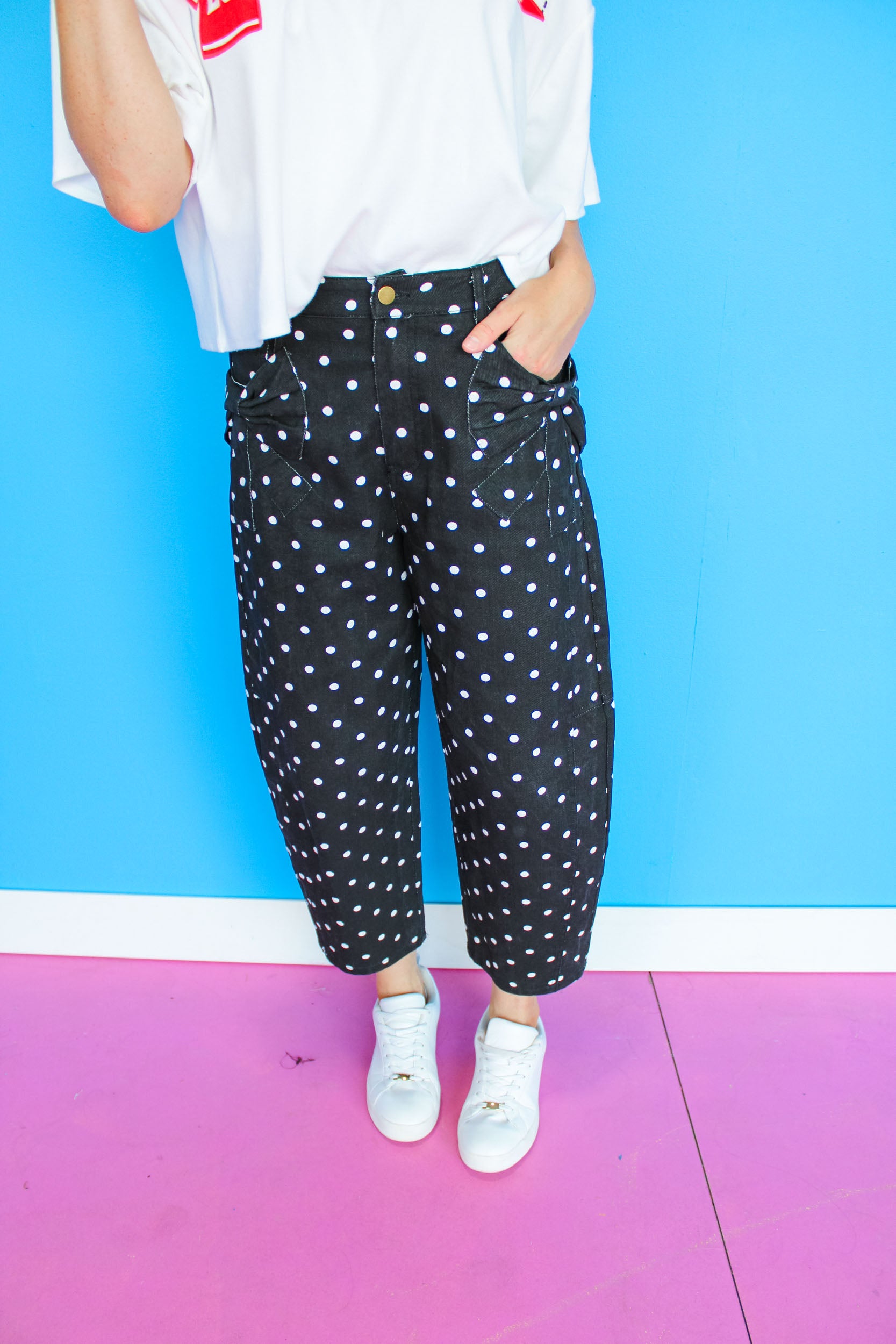 Marcella High-rise Dotted Denim Pants