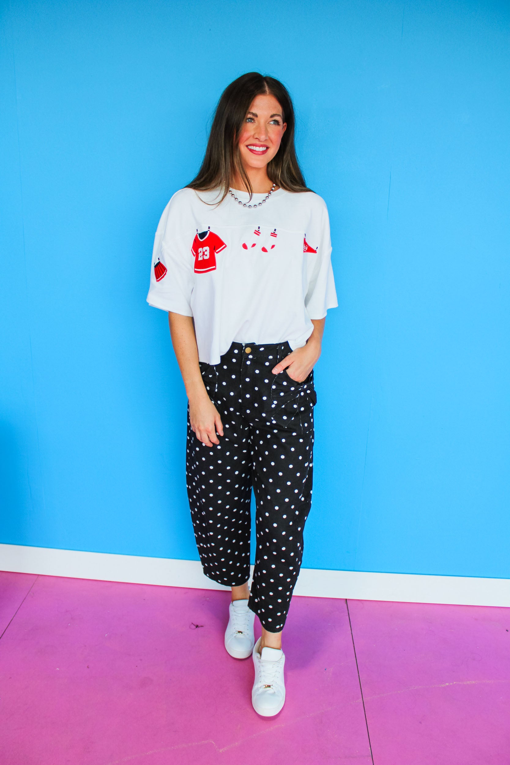 Marcella High-rise Dotted Denim Pants