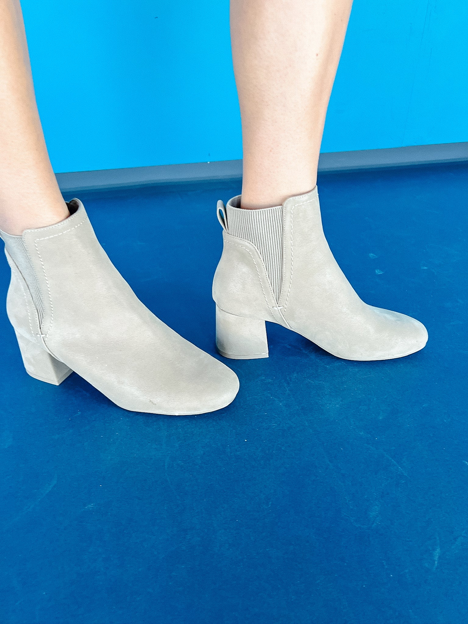 Get in Line Heeled Booties - Mushroom