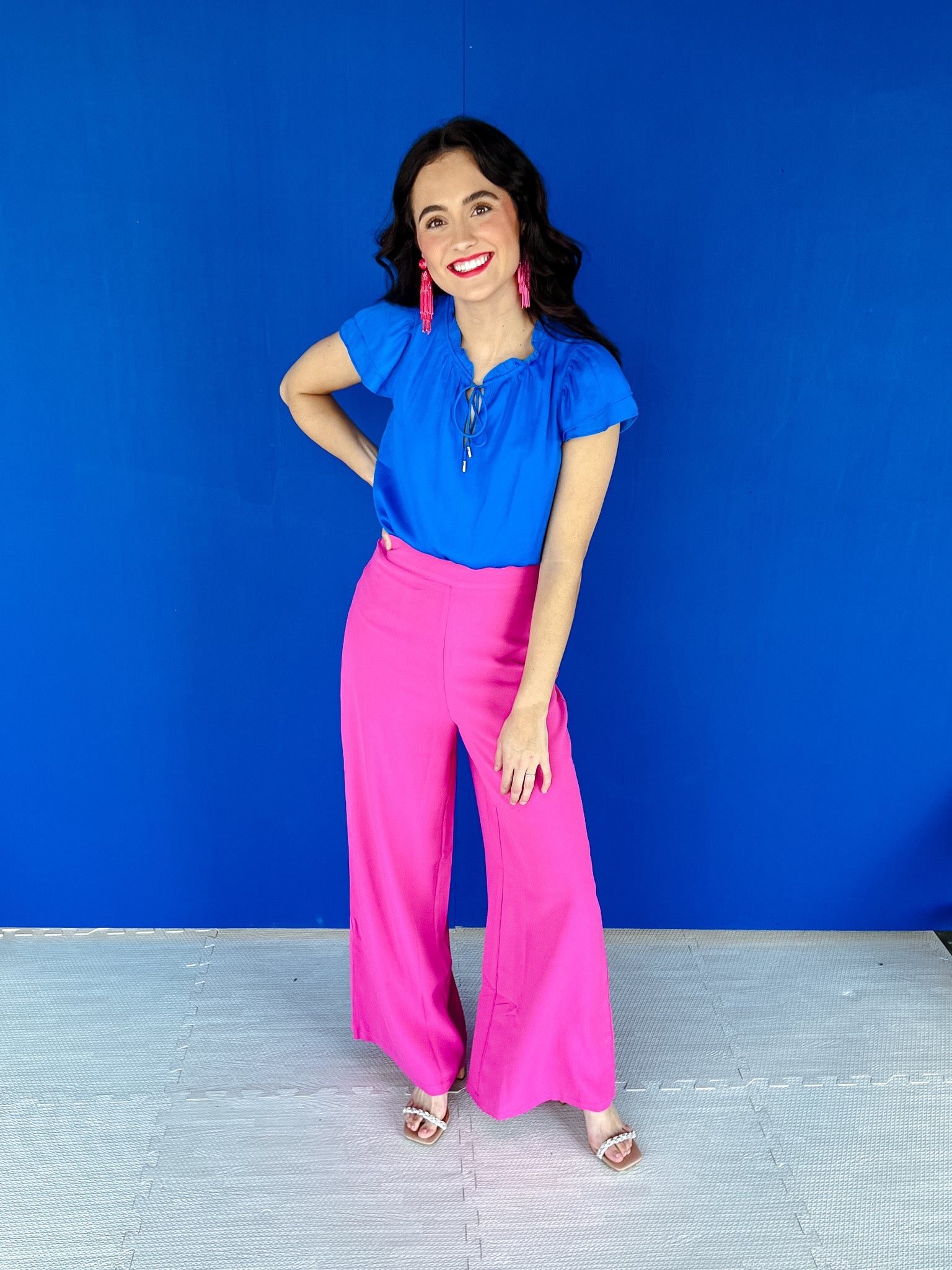 JoJo Wide Leg Pants - Magenta