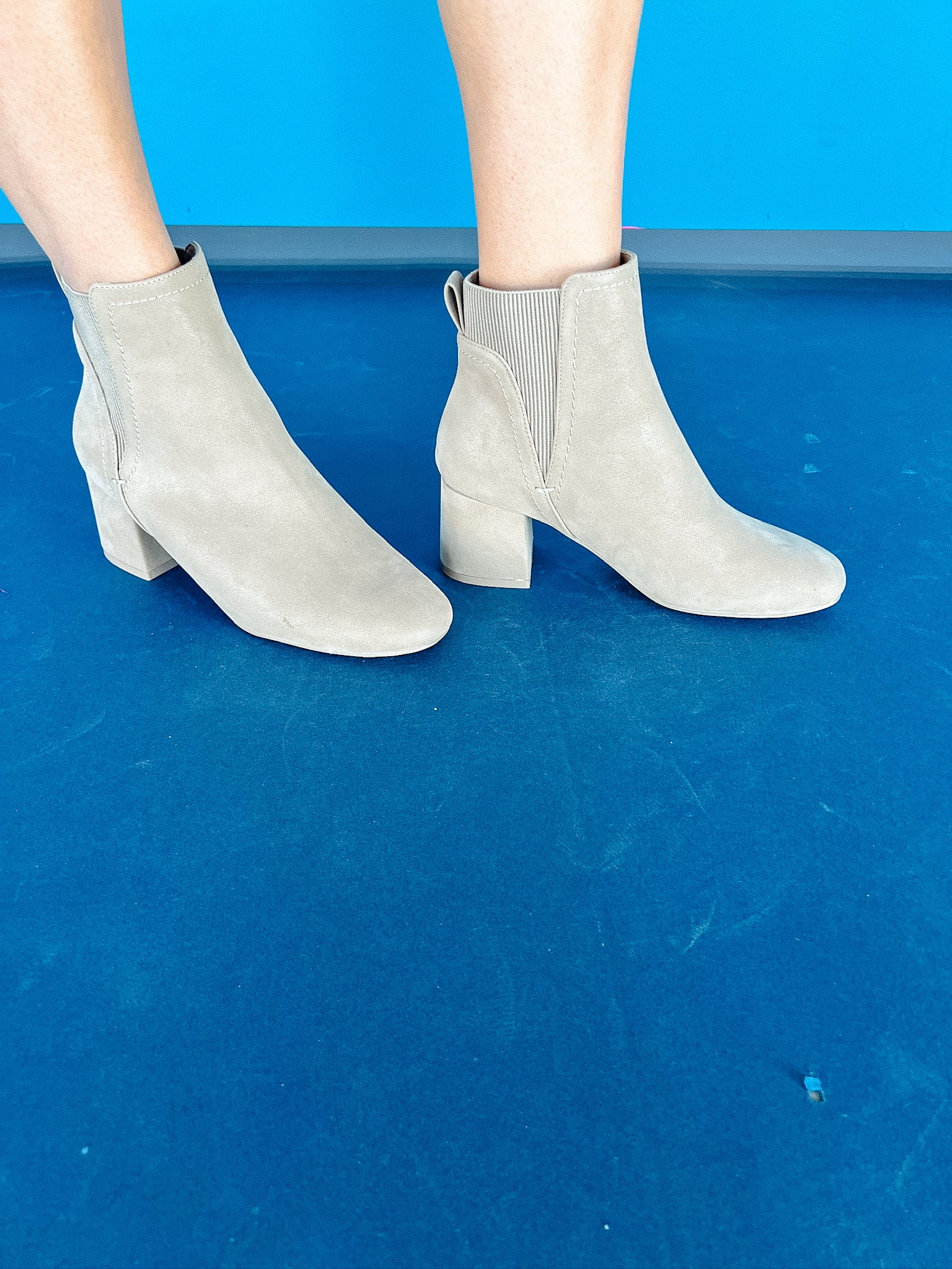 Get in Line Heeled Booties - Mushroom