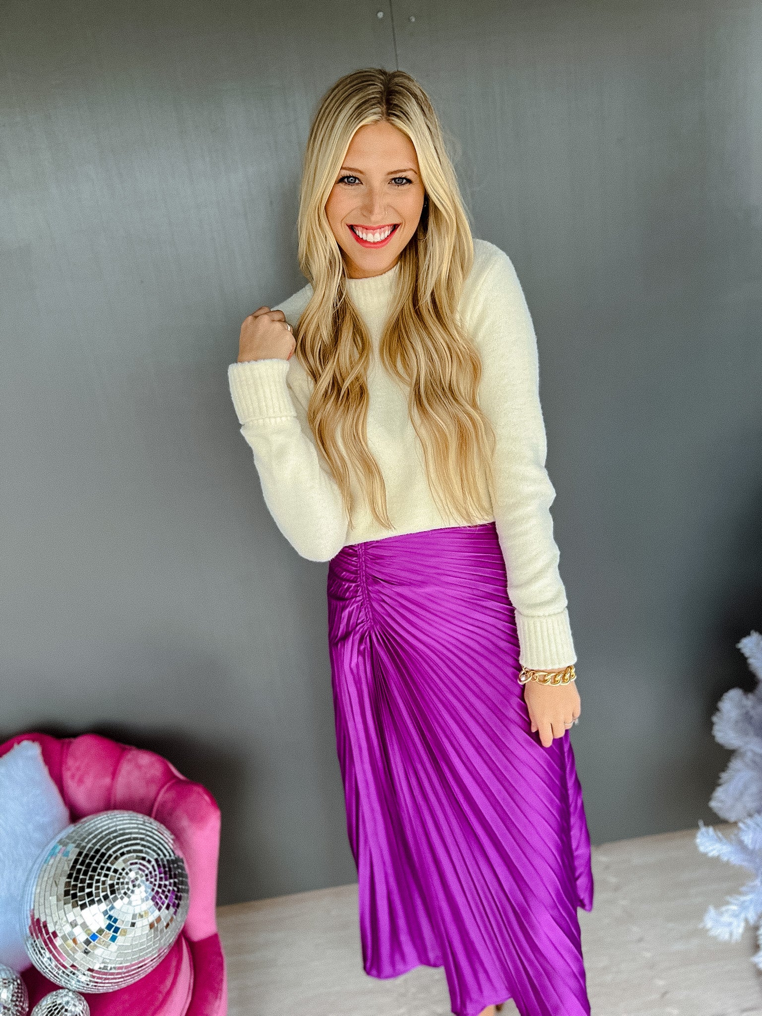 All Yours Pleated Maxi Skirt - Spring Purple