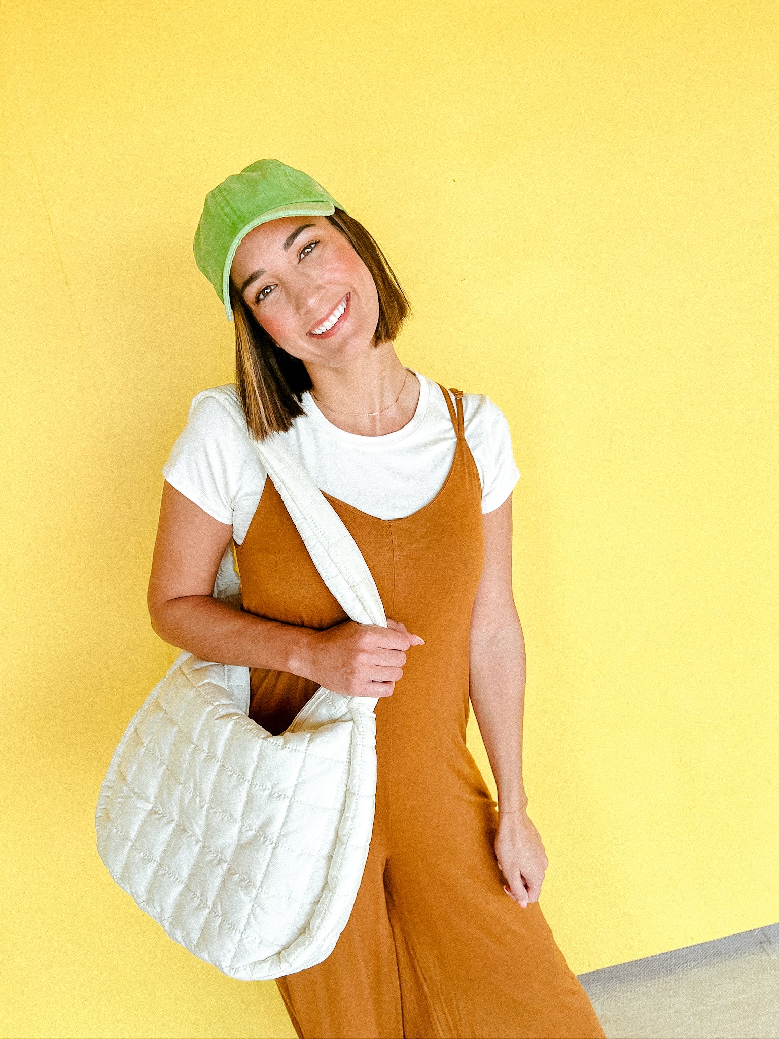 Mom On The Go Quilted Bag - Oatmeal