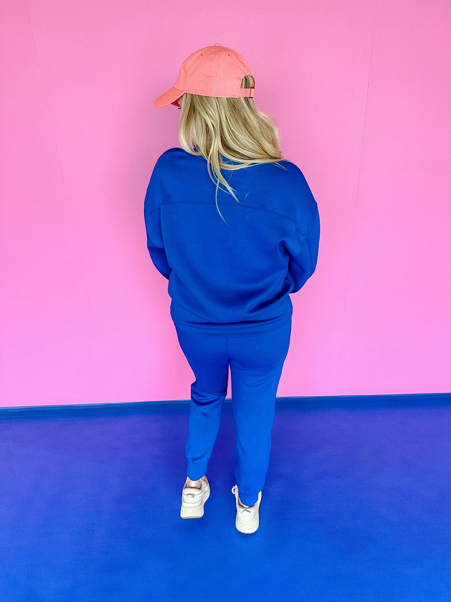 New Beginnings Scuba Sweatshirt and Jogger Set - Bright Blue