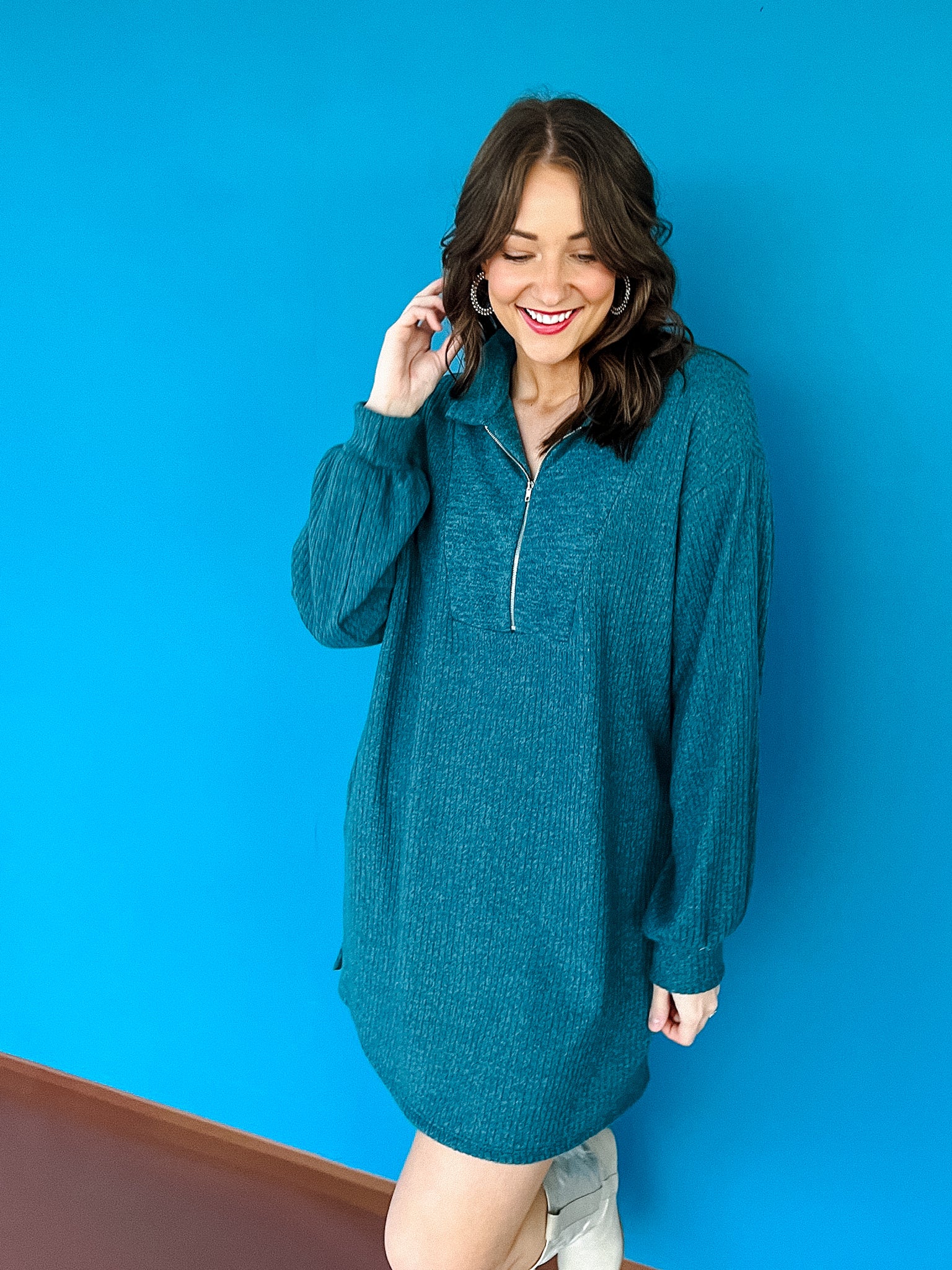 Loanne Long Sleeve Dress - Sea Green